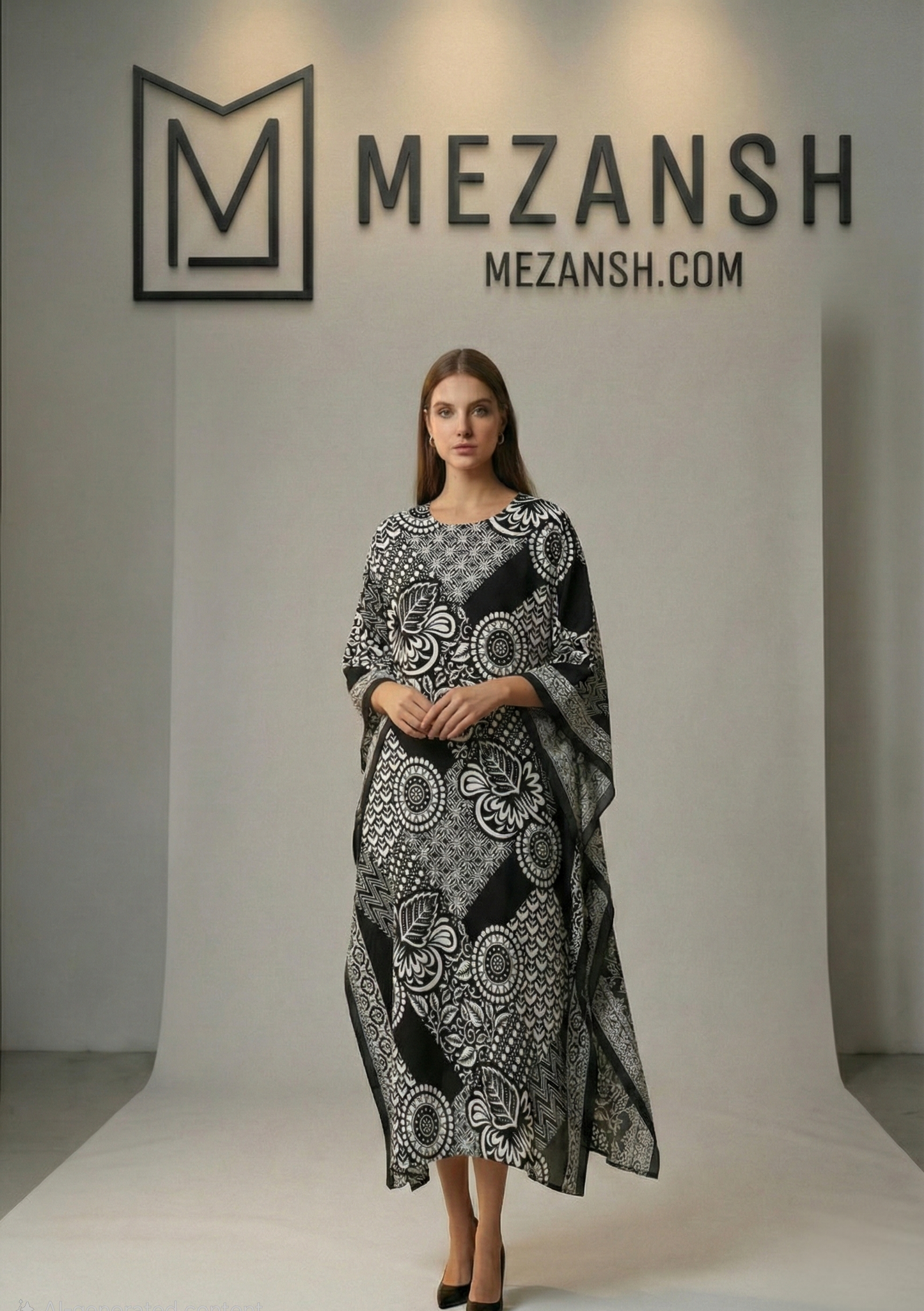 TRIBAL ELEGANCE LUXE LONG KAFTAN WITH DUPATTA