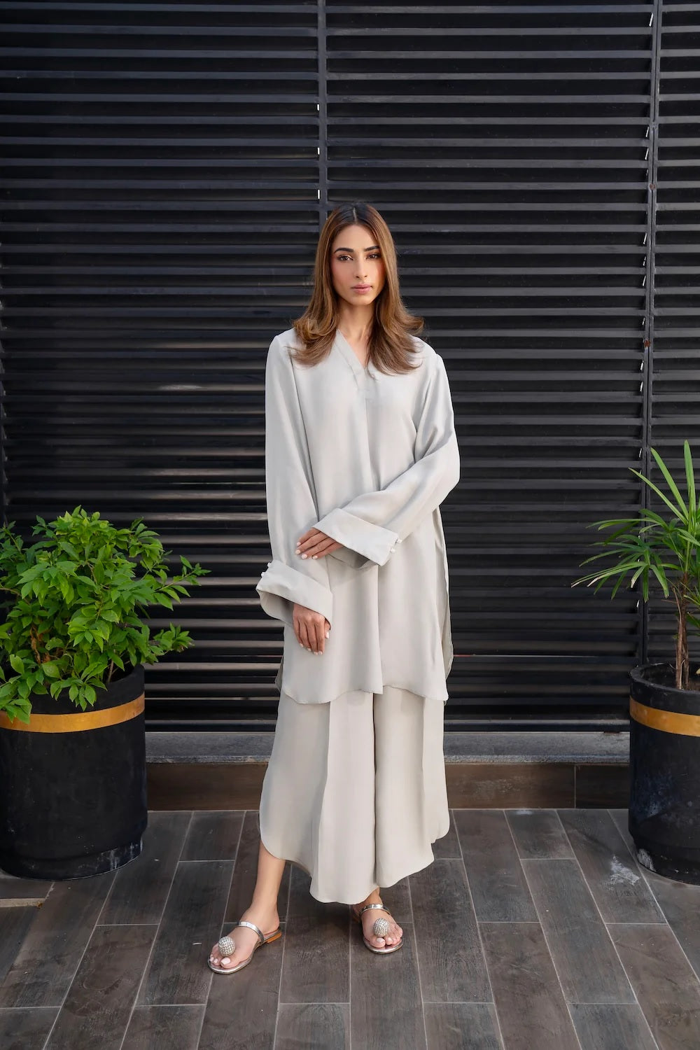 WHITE WHISPER PREMIUM TOP AND PANT SET