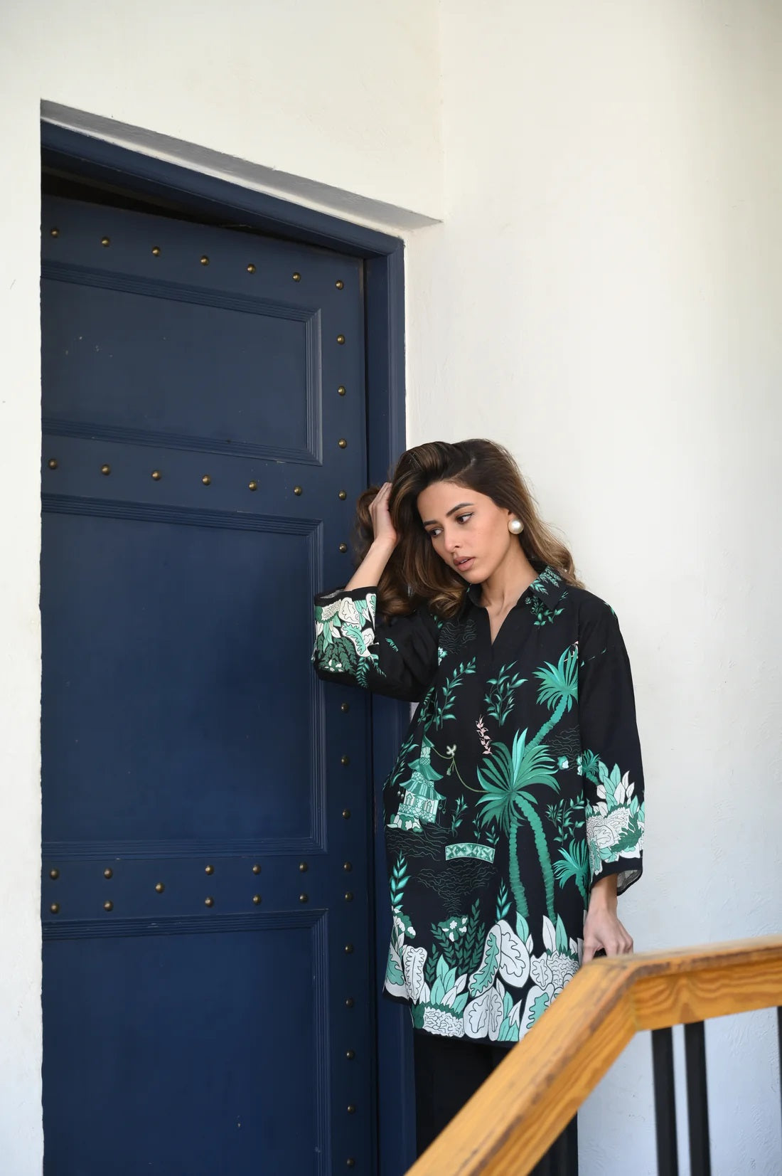 TURQUOISE FLORAL PREMIUM COORD SET