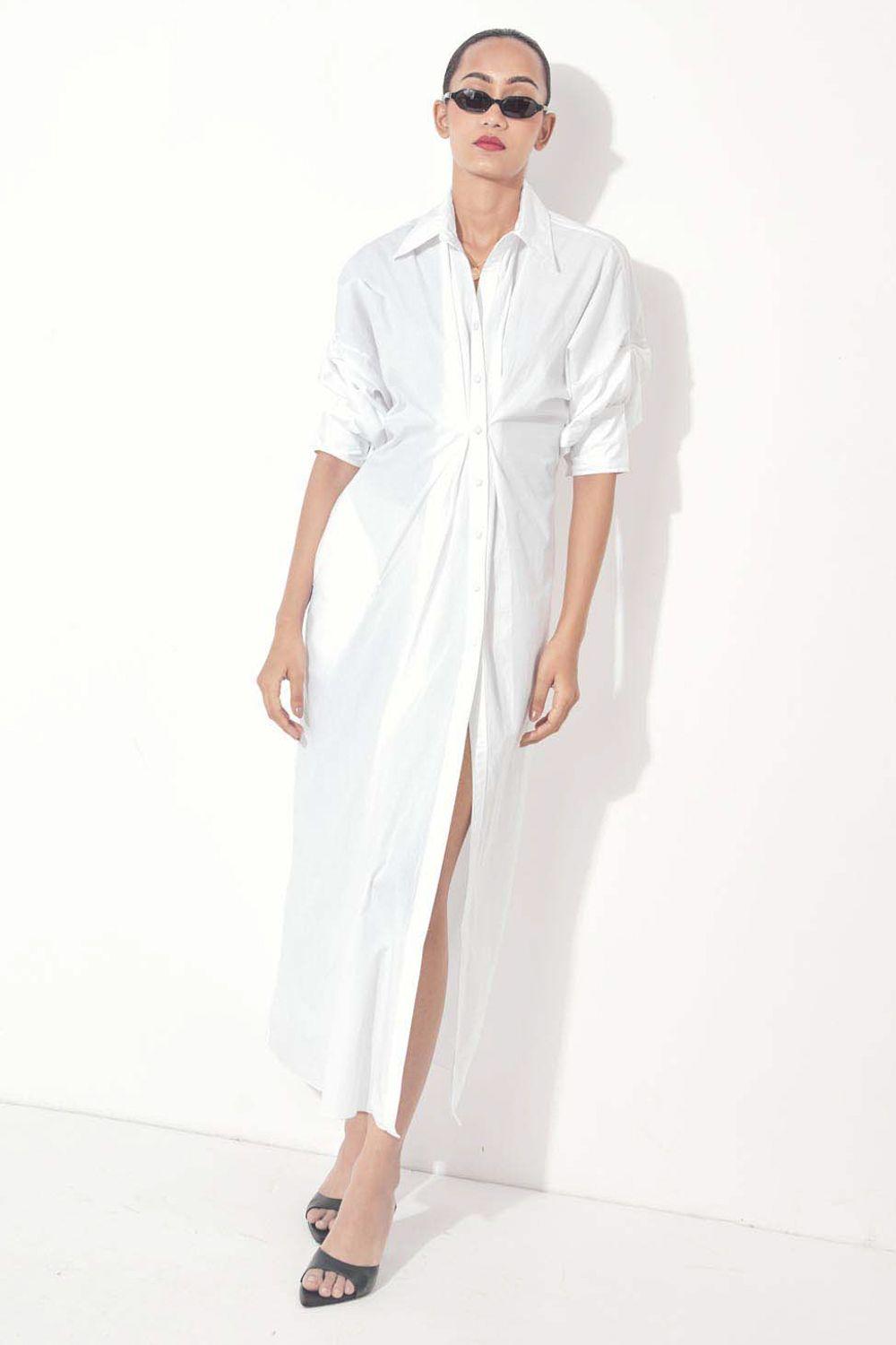 ROYAL EVE PUFF SLEEVES LONG DRESS