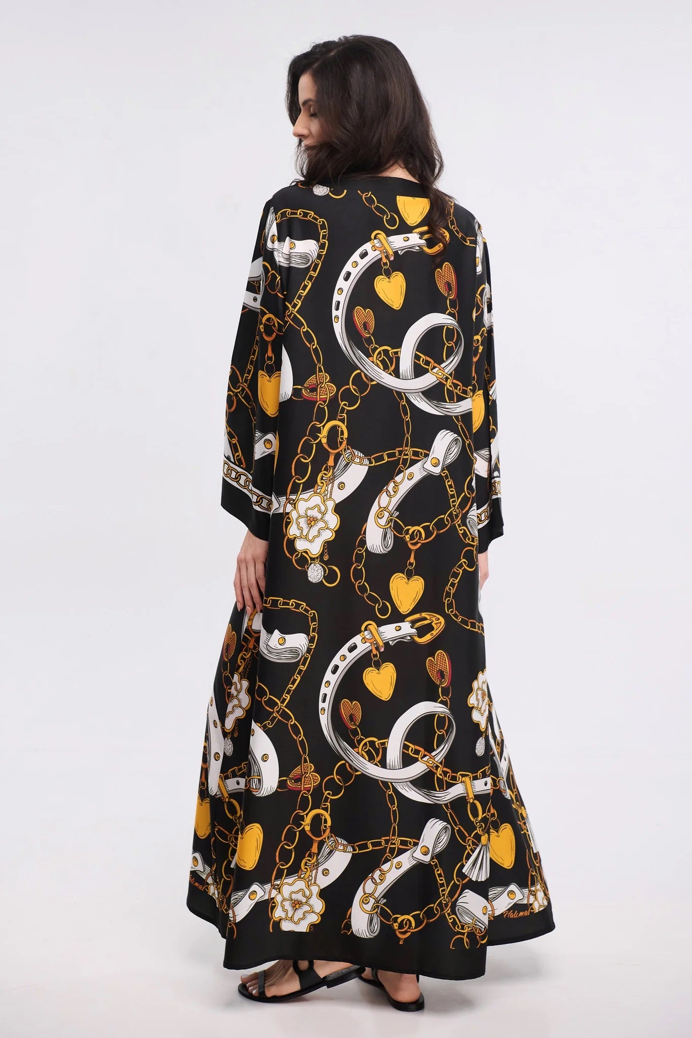 CHELLA BLACK LOUNGE KAFTAN DRESS