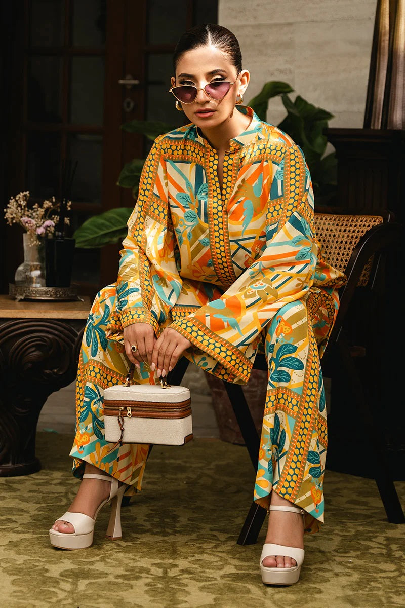 SUNGAZE ELEGANT PRINTED TOP & PANT SET