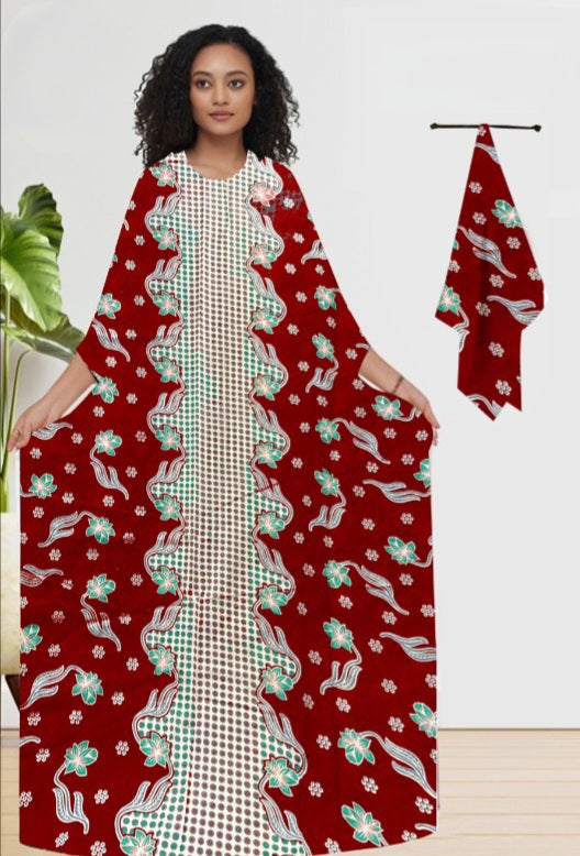 HIBISCUS FUSION LUXE LONG KAFTAN WITH DUPATTA