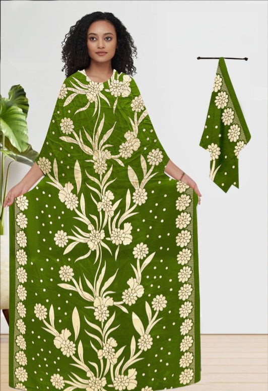 FLORAL VINE LUXE LONG KAFTAN WITH DUPATTA