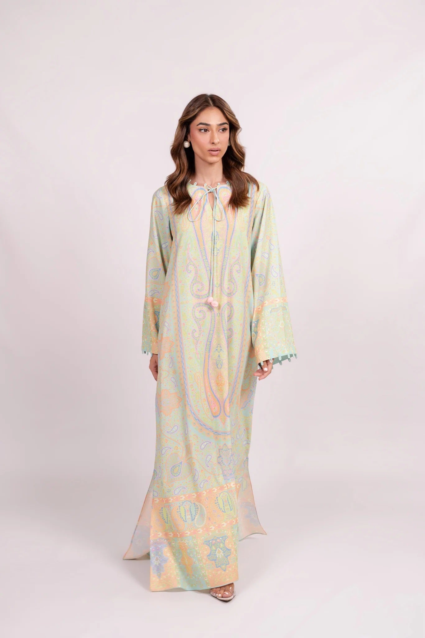 MEADOW GLOW PREMIUM LONG KAFTAN DRESS