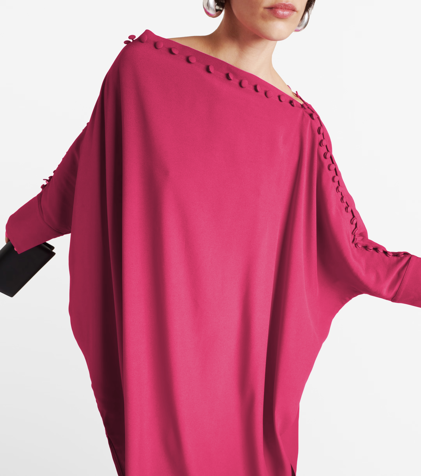 MODERN ELEGANCE BUTTON STYLE CLOSURE LONG SLEEVES KAFTAN DRESS