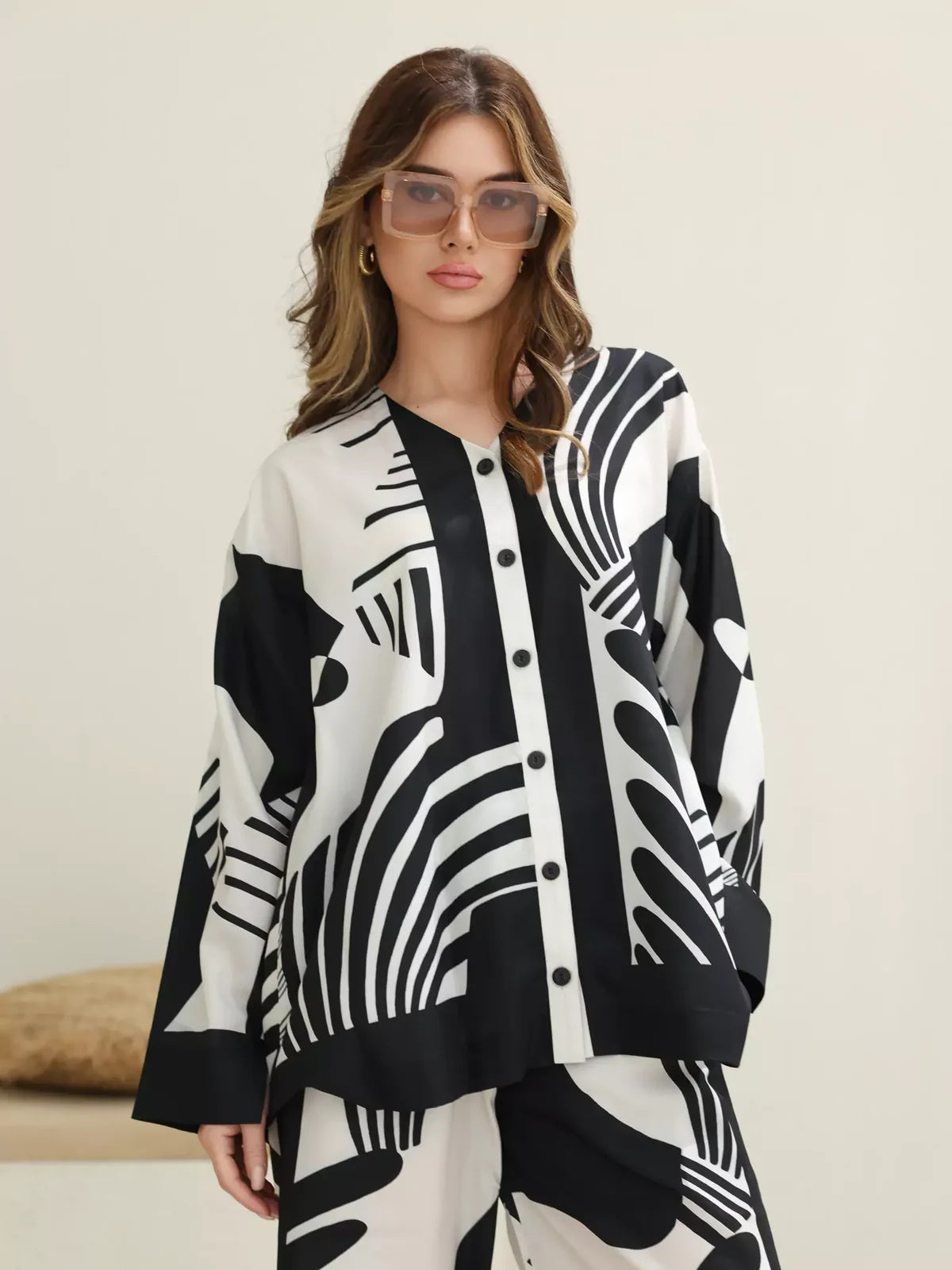 ABSTRACT SWIRL PRINT PREMIUM CO-ORD SET