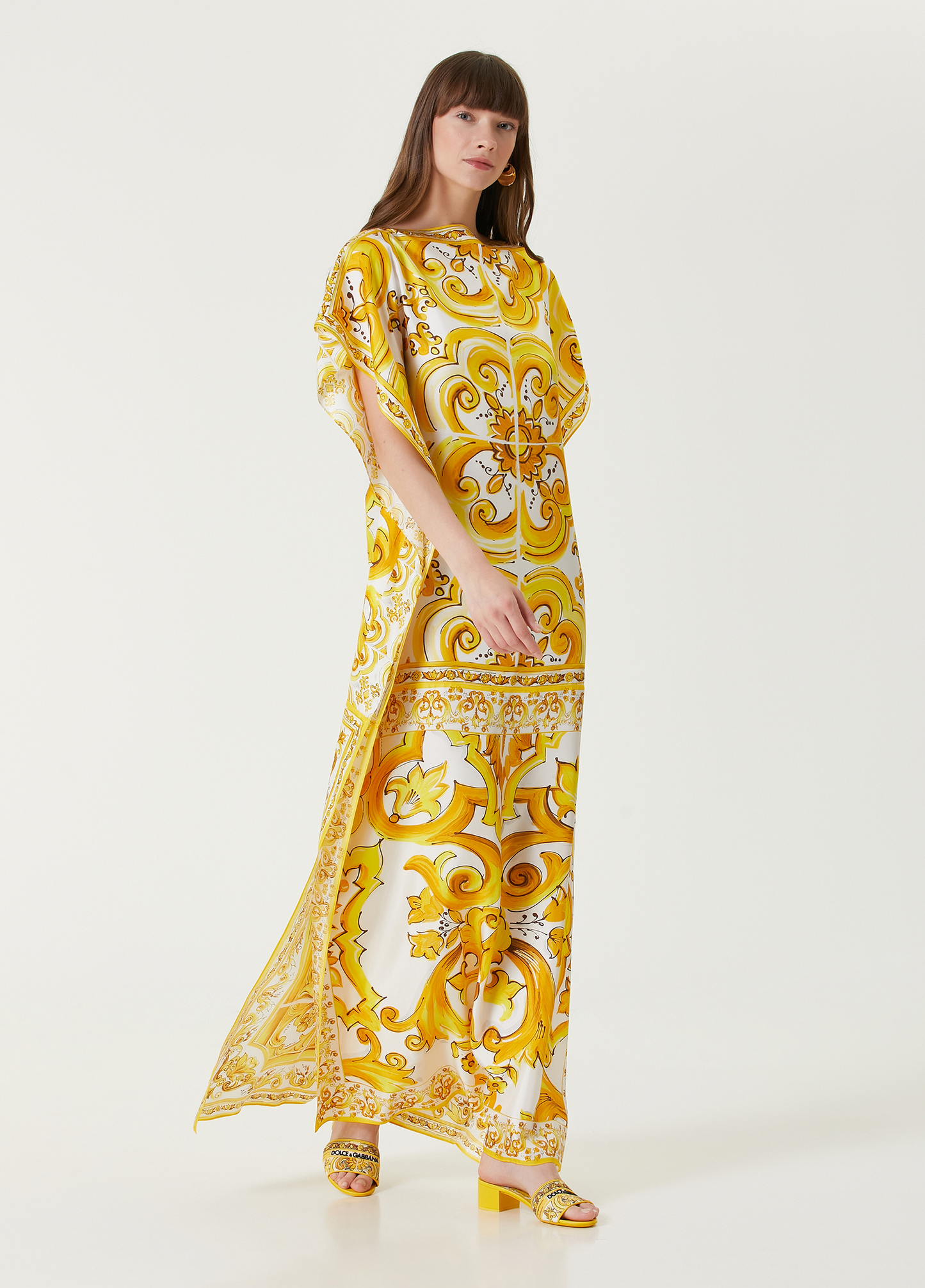 SUNFLOWER LOUNGE LONG SATIN KAFTAN