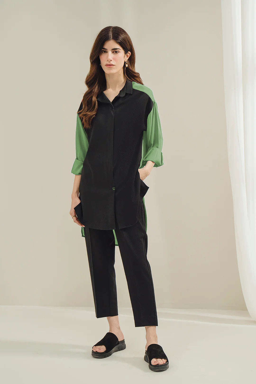 PREMIUM DUAL COLOUR KOREAN BSY OVERSIZE SHIRT + PANT SET