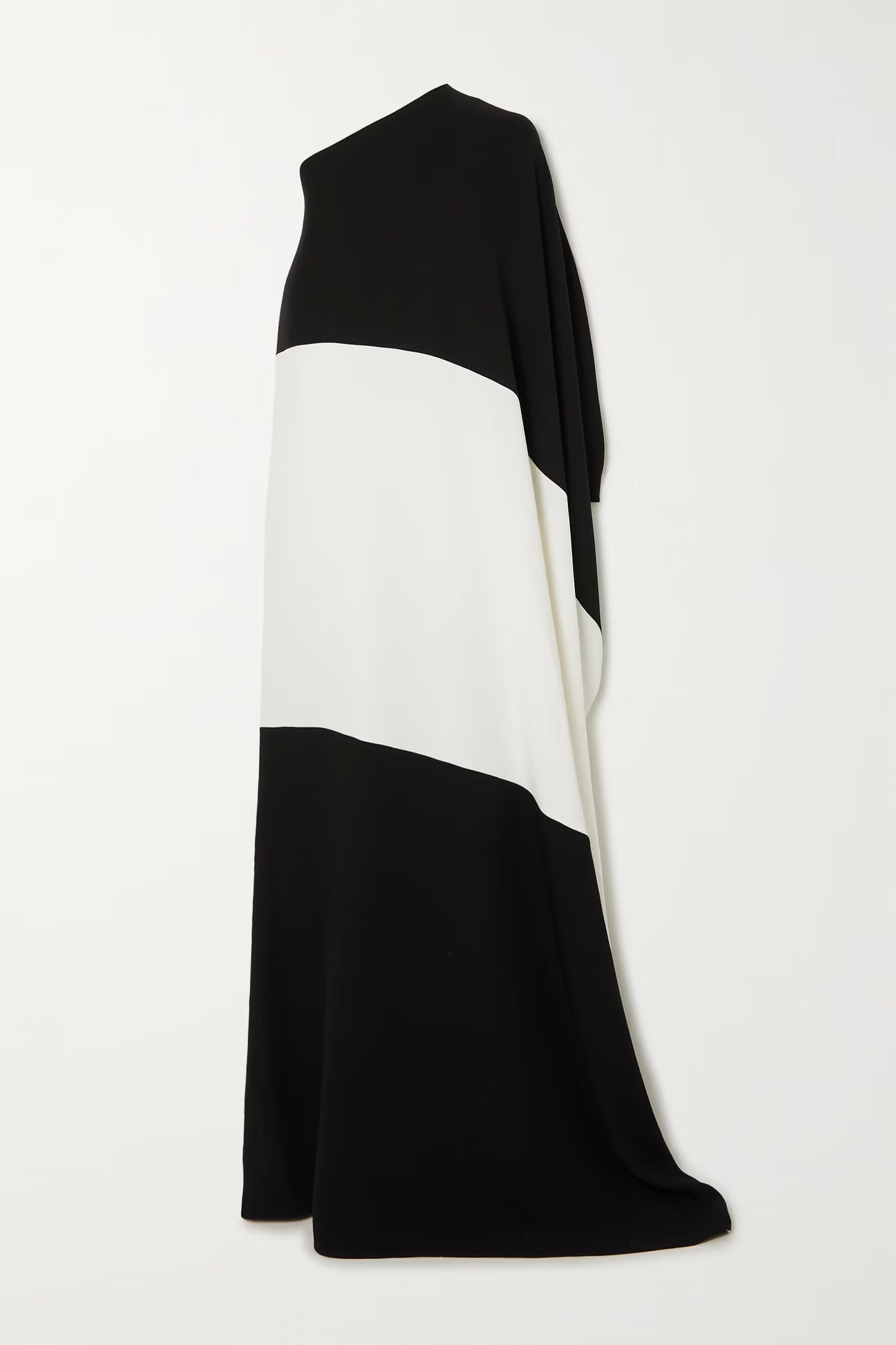 BLACK AND WHITE OFF SHOULDER LONG TOP DRESS