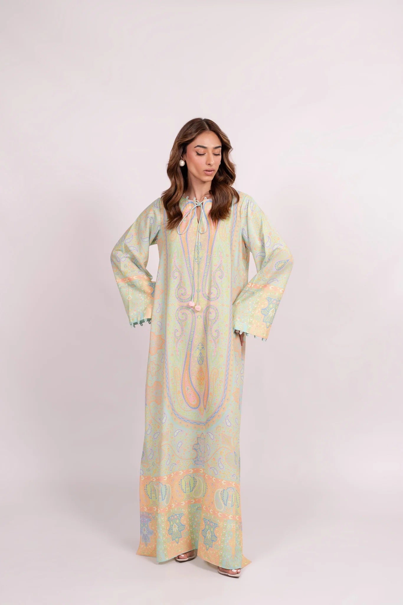 MEADOW GLOW PREMIUM LONG KAFTAN DRESS