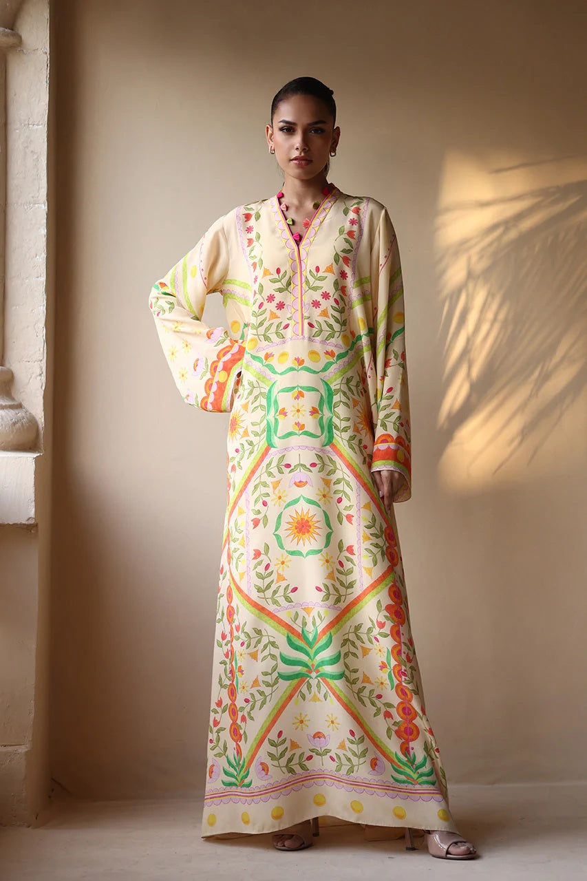KALINI PASTEL  PREMIUM LONG KAFTAN DRESS