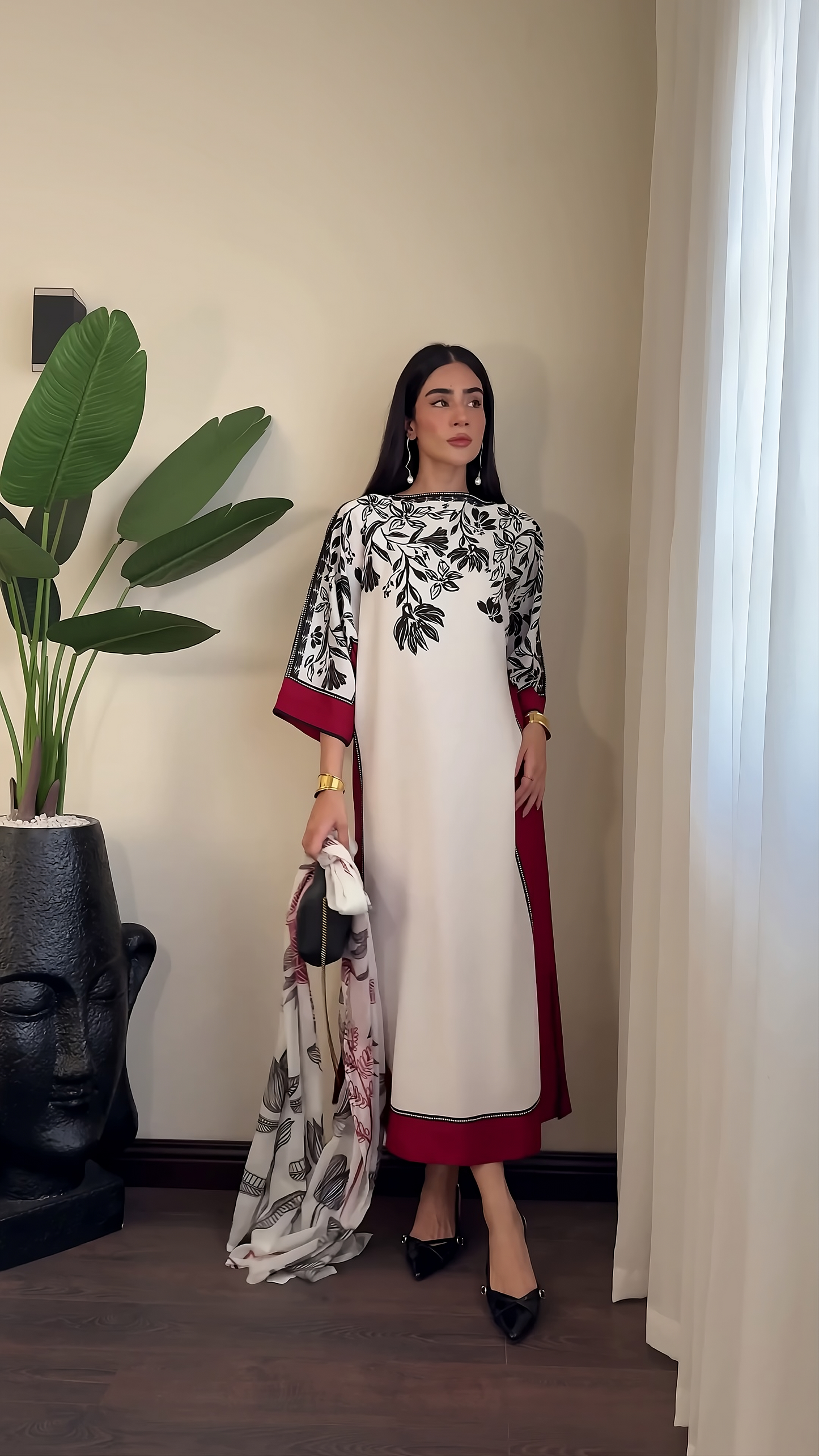 BISTRO NOIR PREMIUM LONG DRESS AND PANT SET