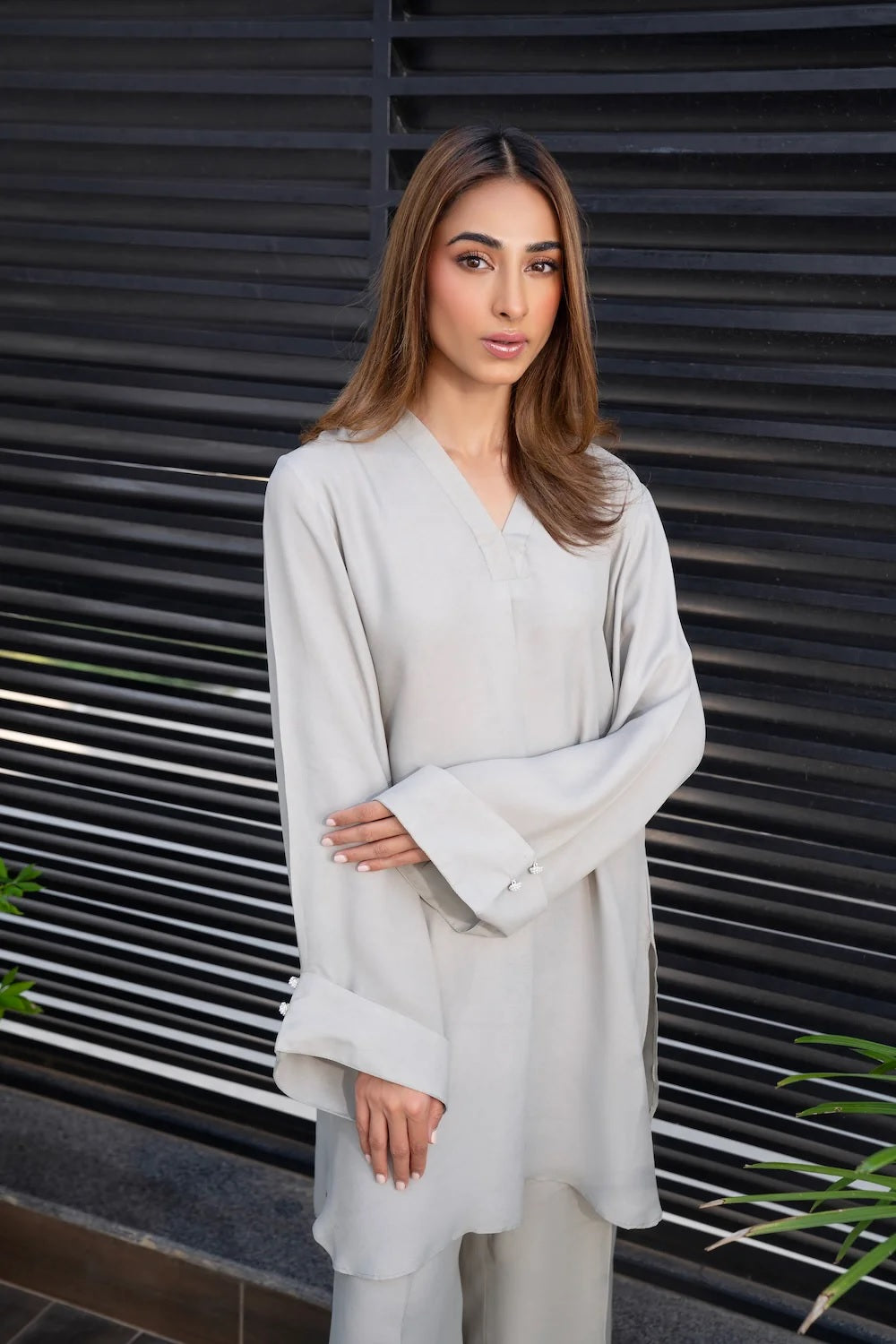 WHITE WHISPER PREMIUM TOP AND PANT SET