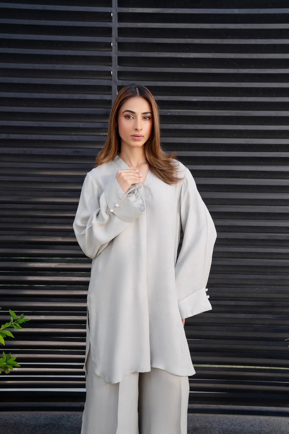 WHITE WHISPER PREMIUM TOP AND PANT SET