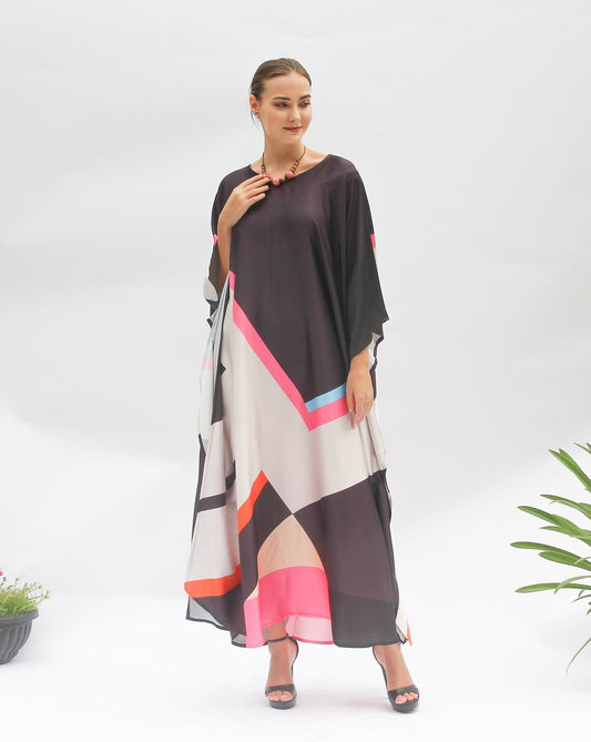 DICE MULTI COLOUR DIGITAL PRINTED LONG KAFTAN