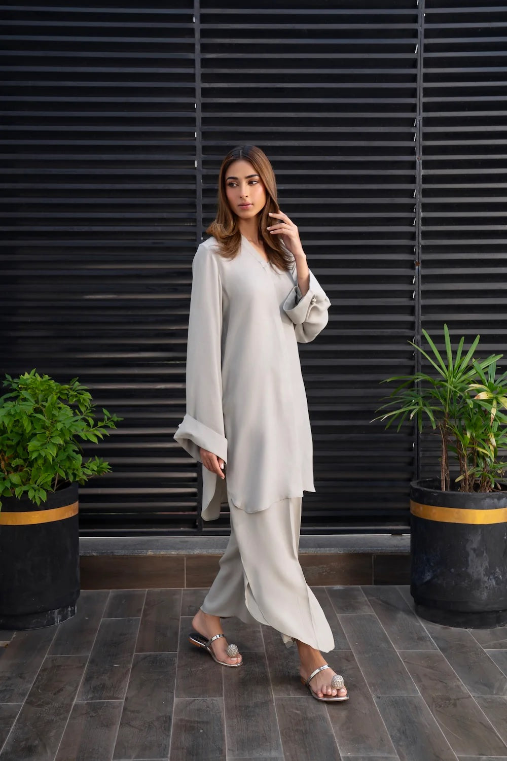 WHITE WHISPER PREMIUM TOP AND PANT SET