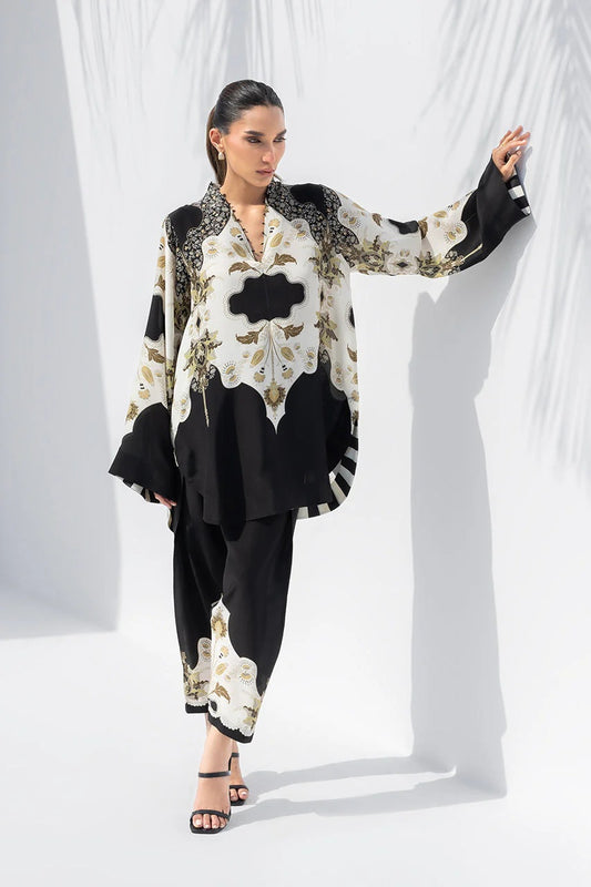 EMPRESS NOIR SCROLL TOP AND PANT SET