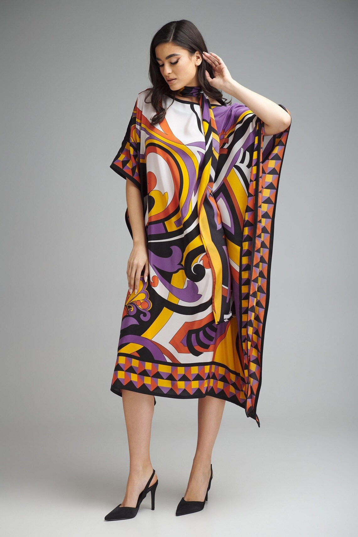 PIDGEOT WING DIAMOND CREPE KAFTAN