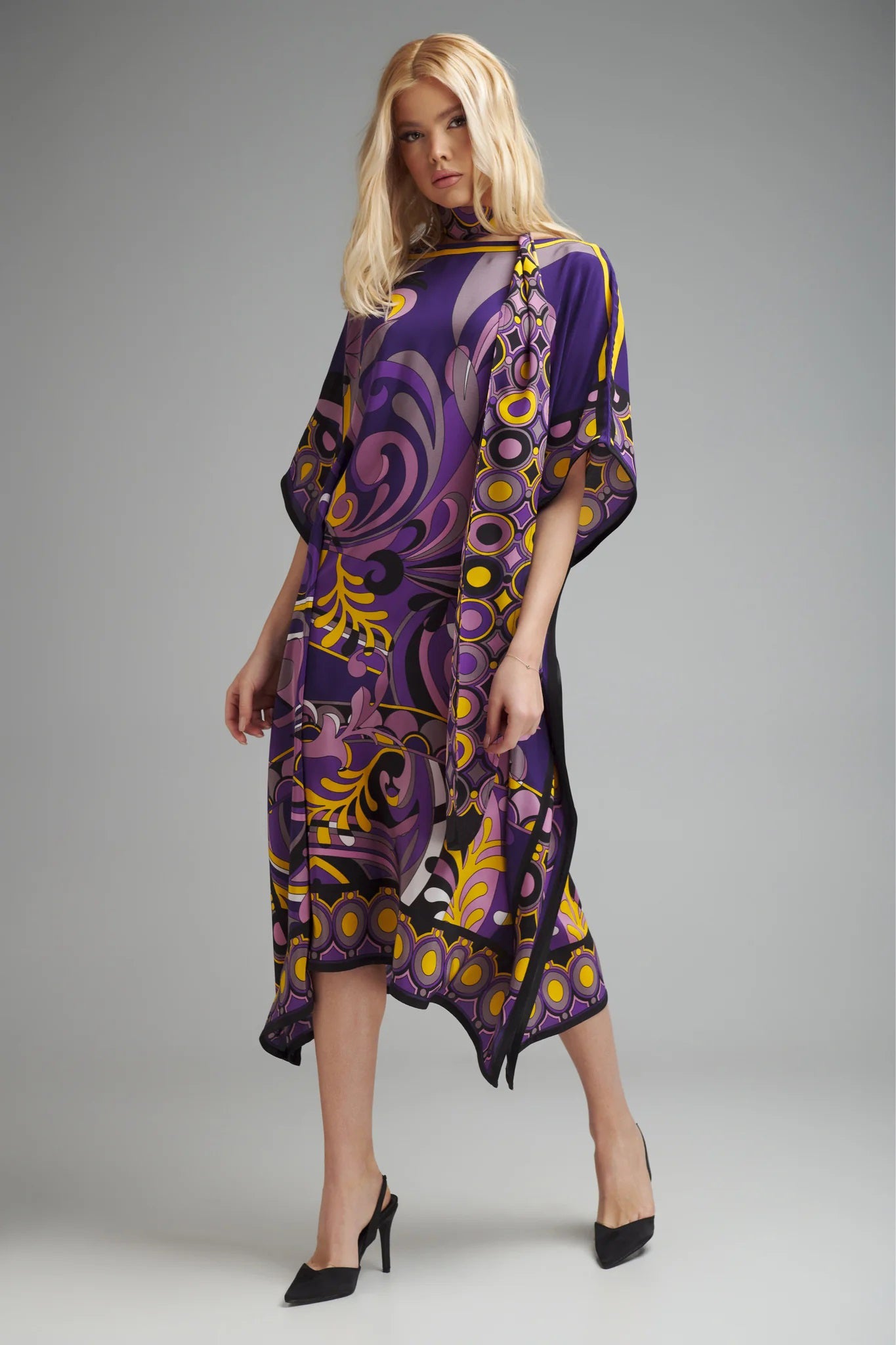 KIMONO GRIP DIAMOND CREPE AUTUMN KAFTAN