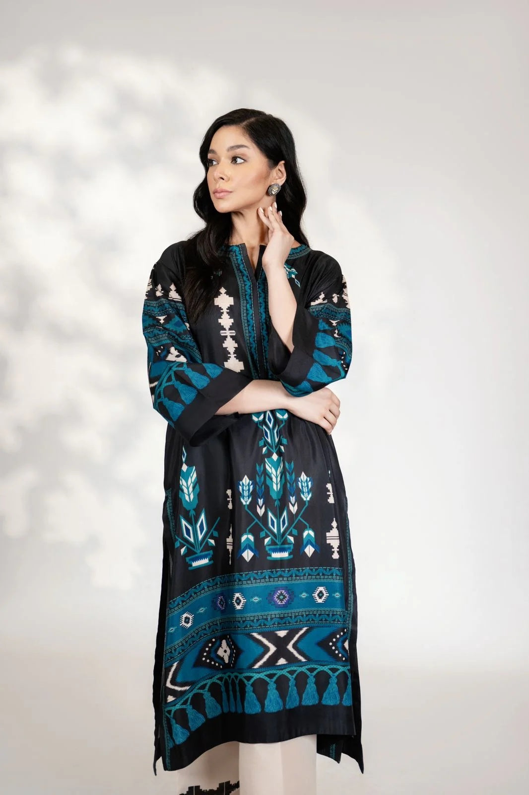 Azure Tassel  Premium Long Top And Pant Set