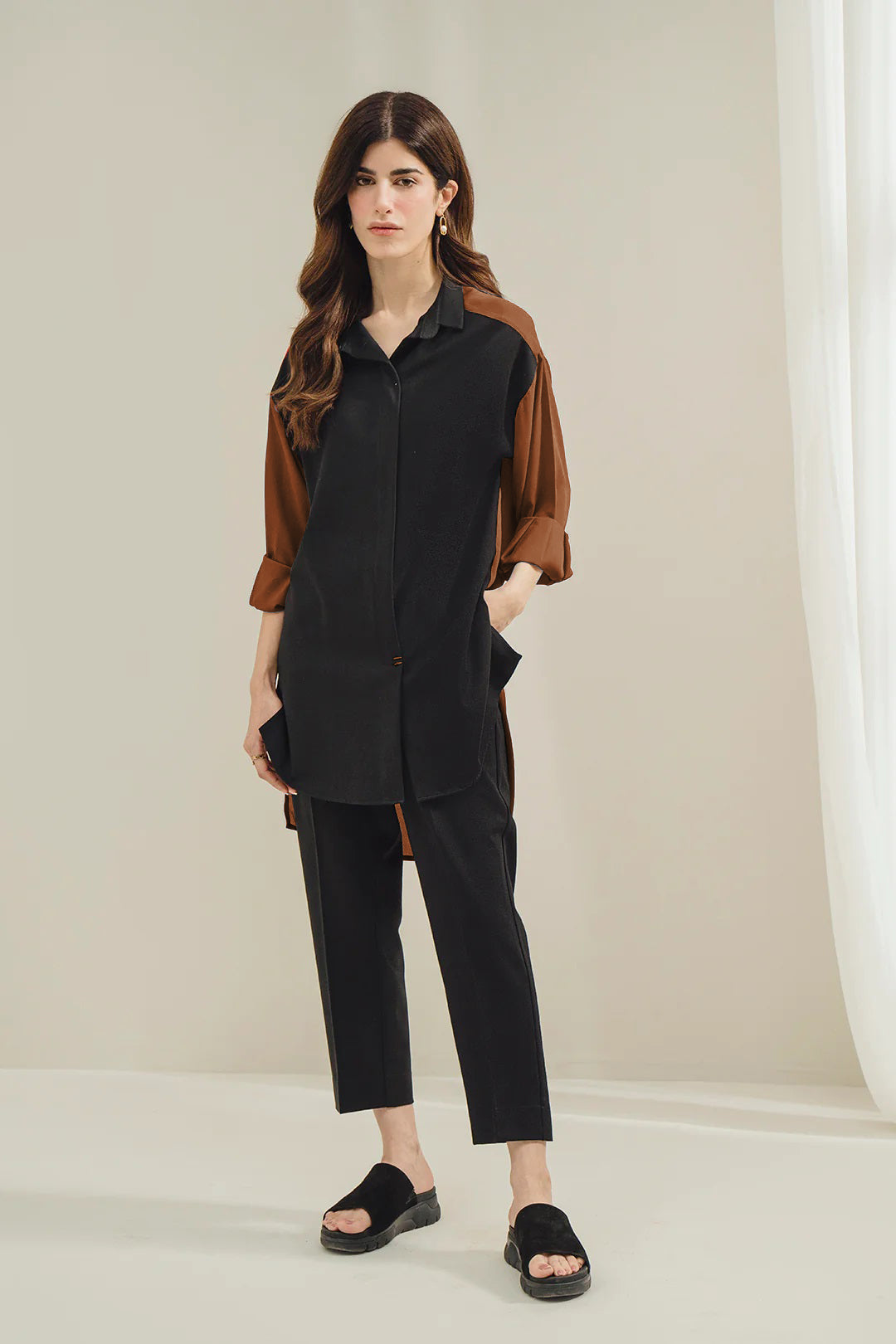 PREMIUM DUAL COLOUR KOREAN BSY OVERSIZE SHIRT + PANT SET