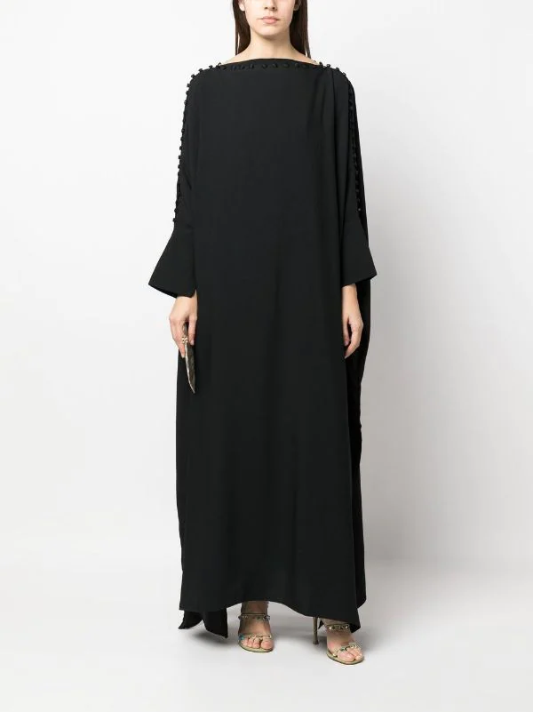 MODERN ELEGANCE BUTTON STYLE CLOSURE LONG SLEEVES KAFTAN DRESS