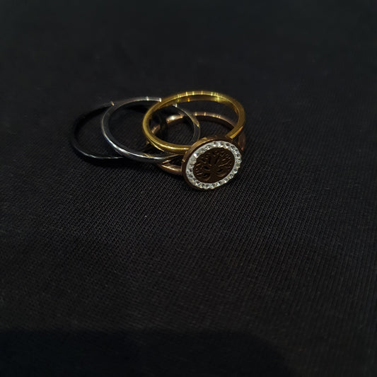DICE SILVER-GOLD TANGLED RING