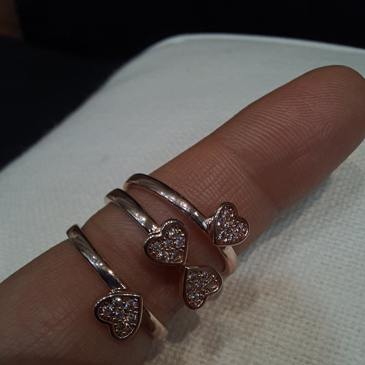 FOUR HEARTS STACKABLE 3 LAYER RING