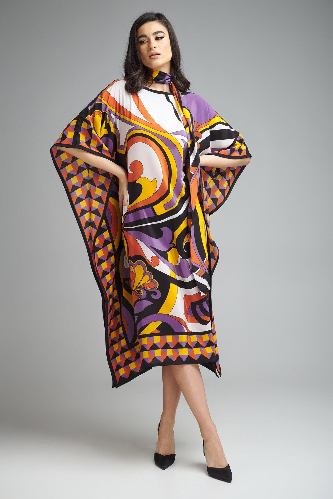 PIDGEOT WING DIAMOND CREPE KAFTAN