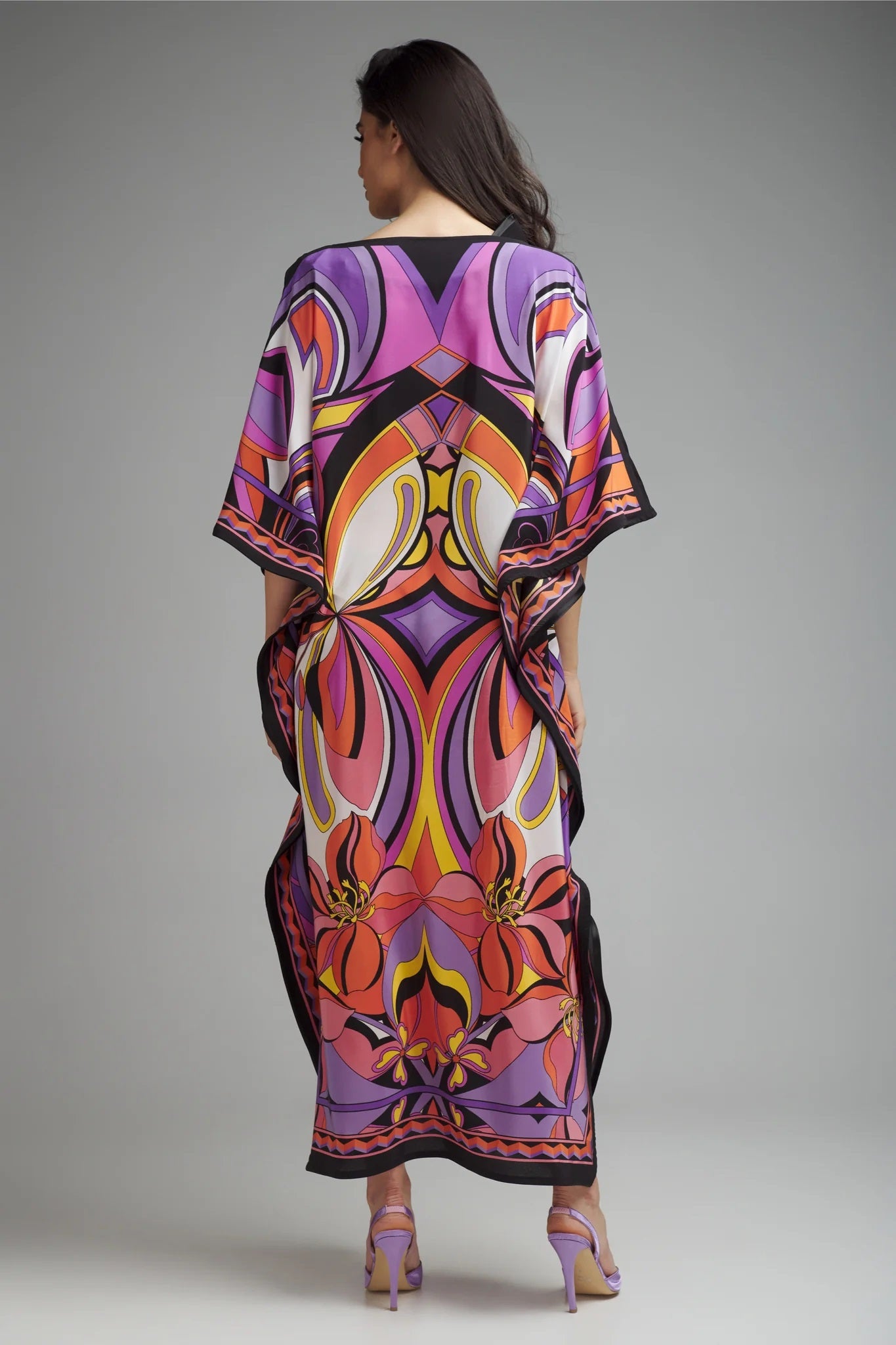 FASHION ABSTRACT PRINTED KAFTAN DRESS