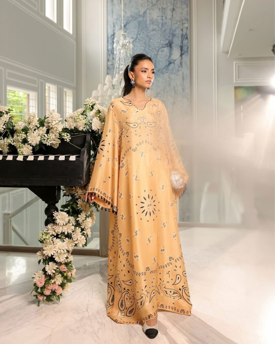 OCHRE ELEGANCE PREMIUM LONG DRESS