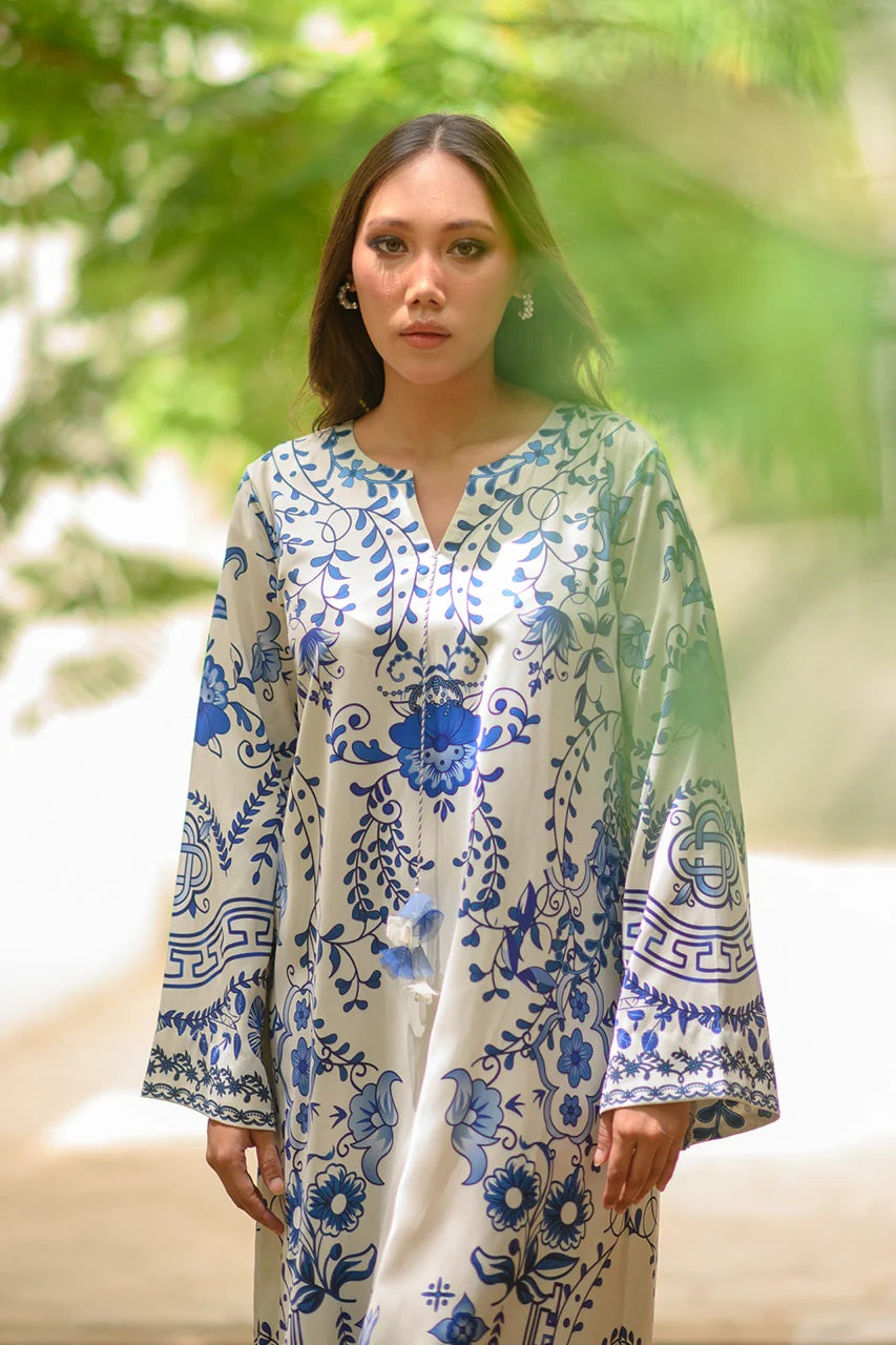 PORCELAIN BLOOM LUXURY LONG DRESS