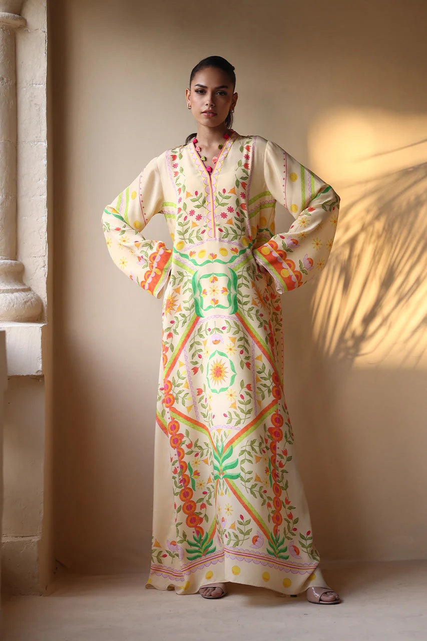 KALINI PASTEL  PREMIUM LONG KAFTAN DRESS