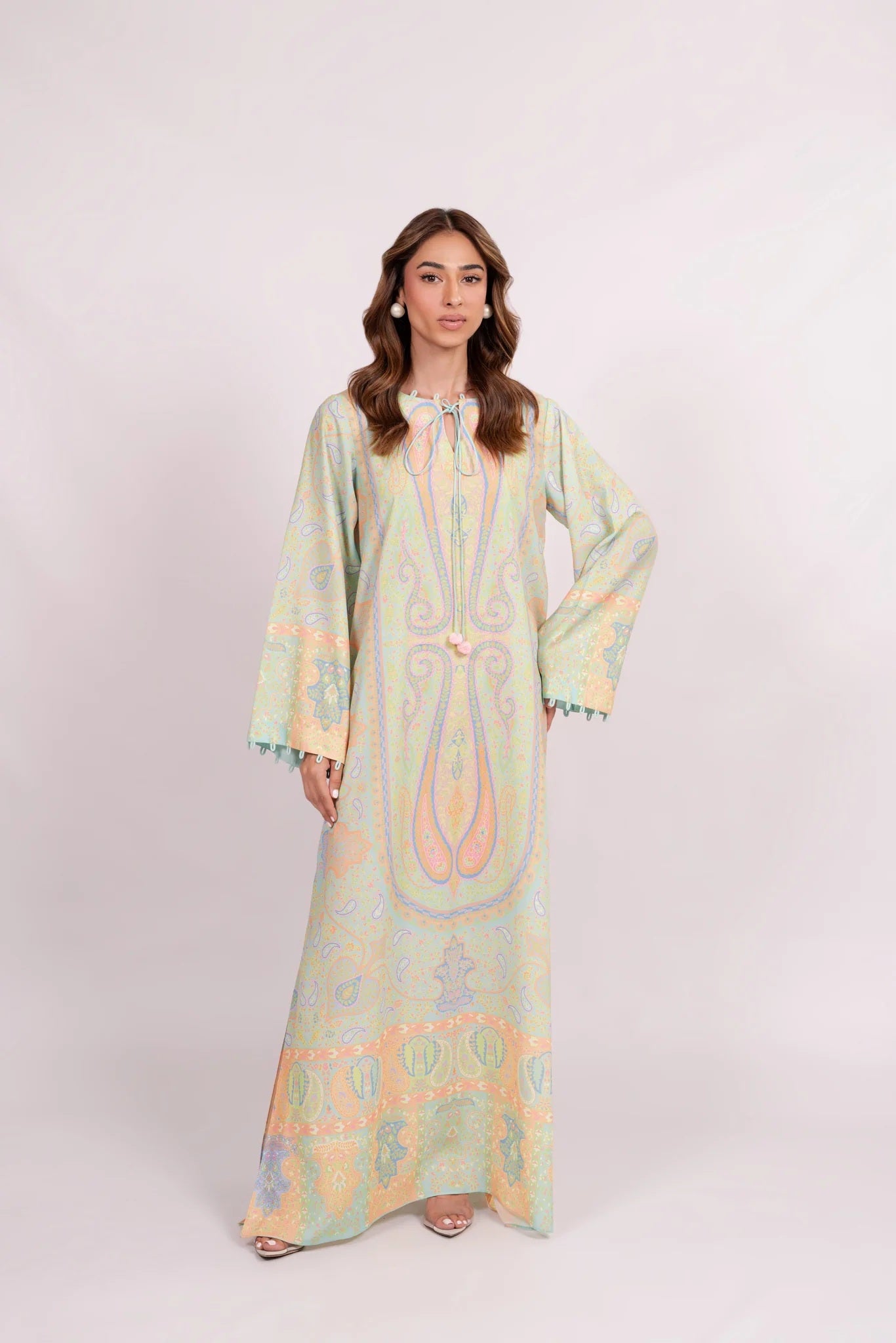 MEADOW GLOW PREMIUM LONG KAFTAN DRESS