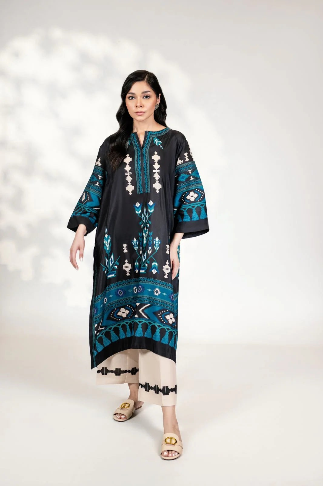 Azure Tassel  Premium Long Top And Pant Set