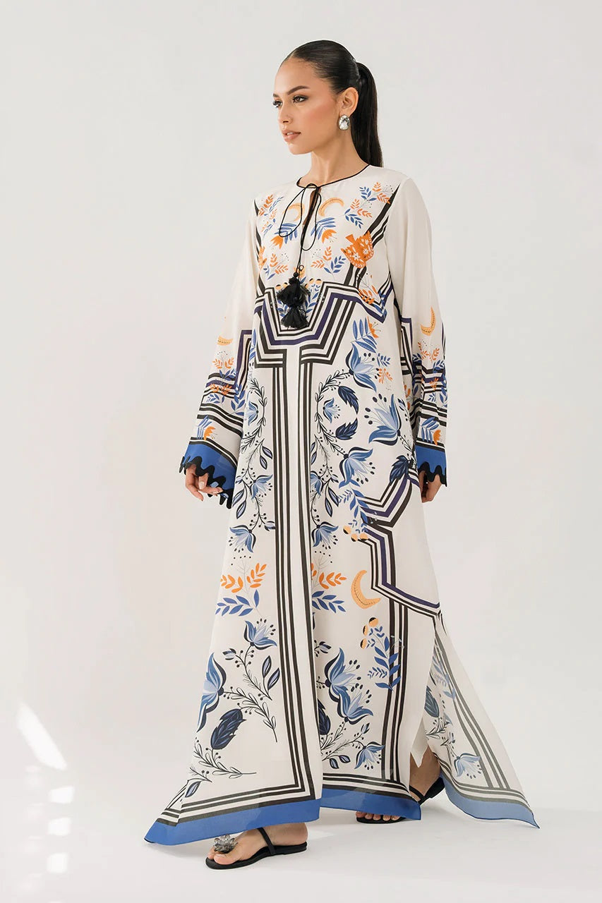 ELEGANT FLORAL EMBELLISHED LONG KAFTAN