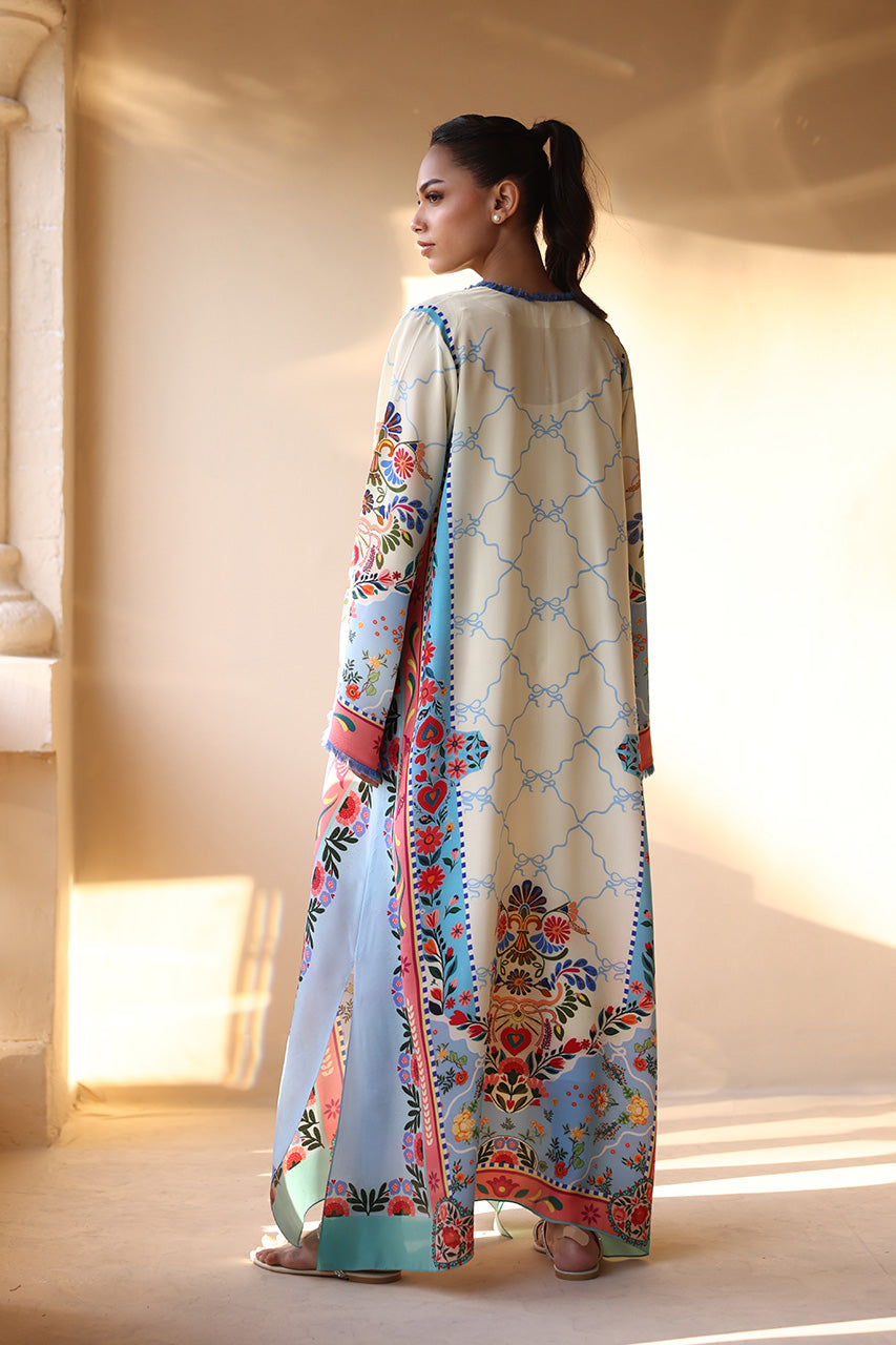AZURE TAPESTRY PREMIUM LONG DRESS