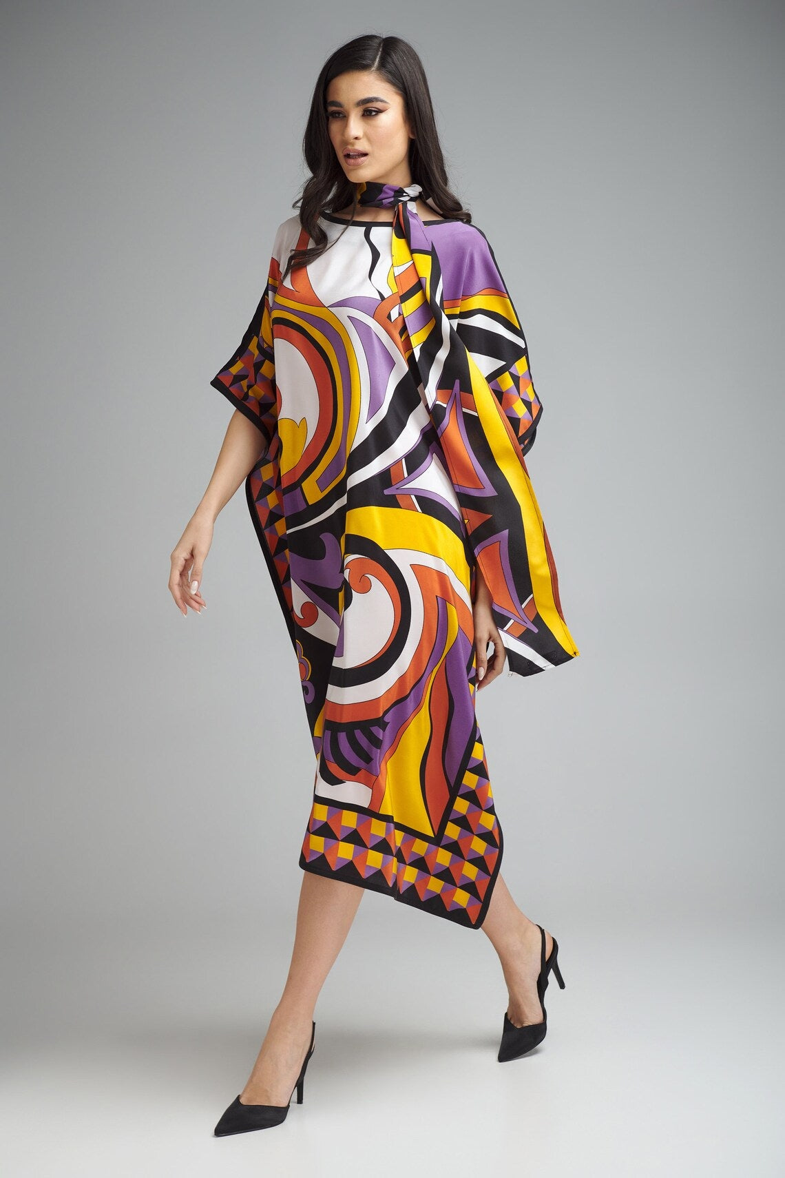 PIDGEOT WING DIAMOND CREPE KAFTAN