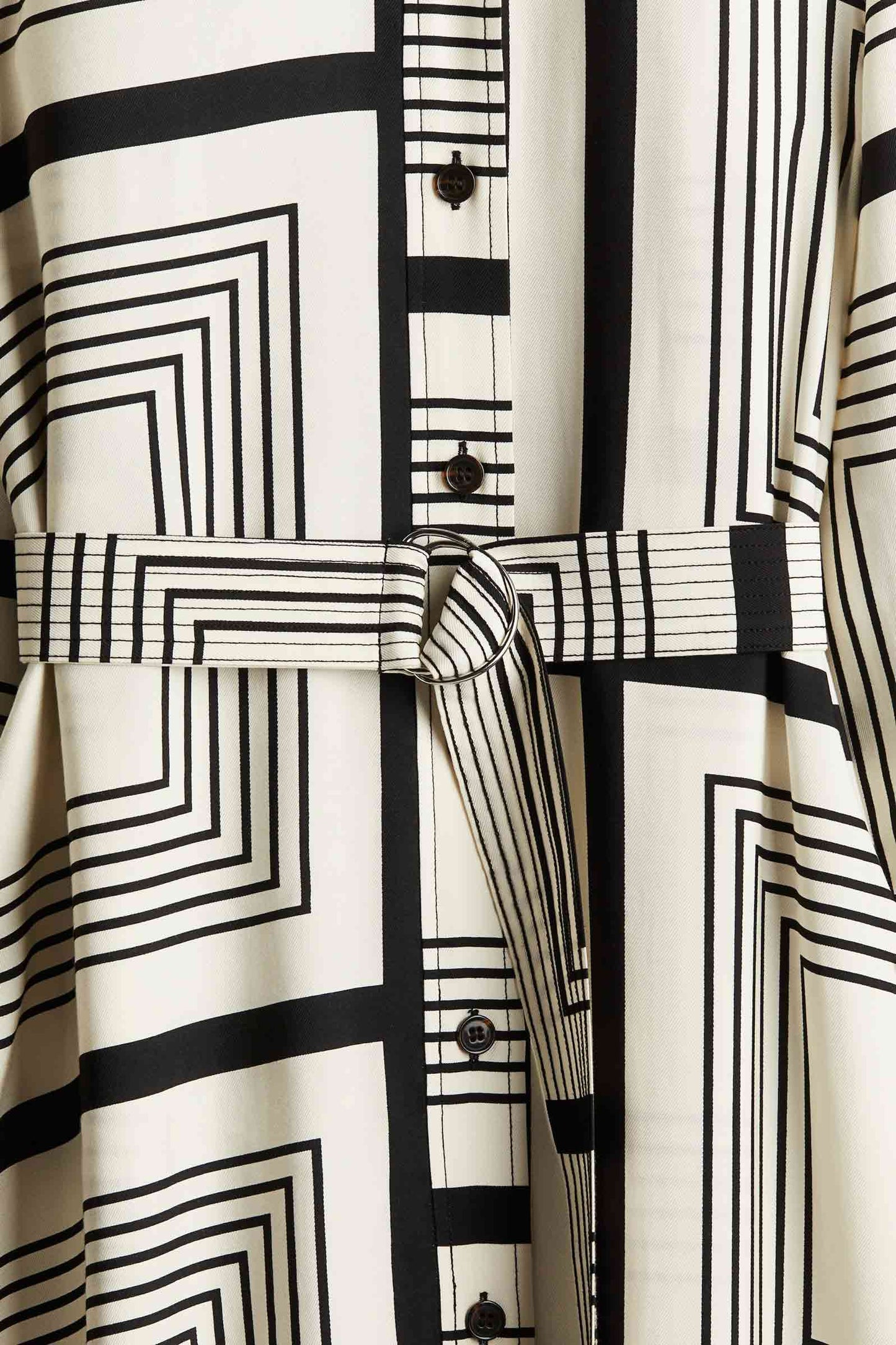 GEOMETRIC TWILL PREMIUM SHIRT DRESS