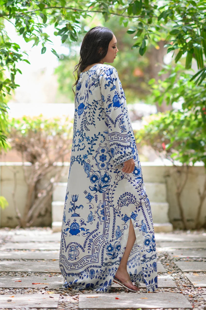 PORCELAIN BLOOM LUXURY LONG DRESS