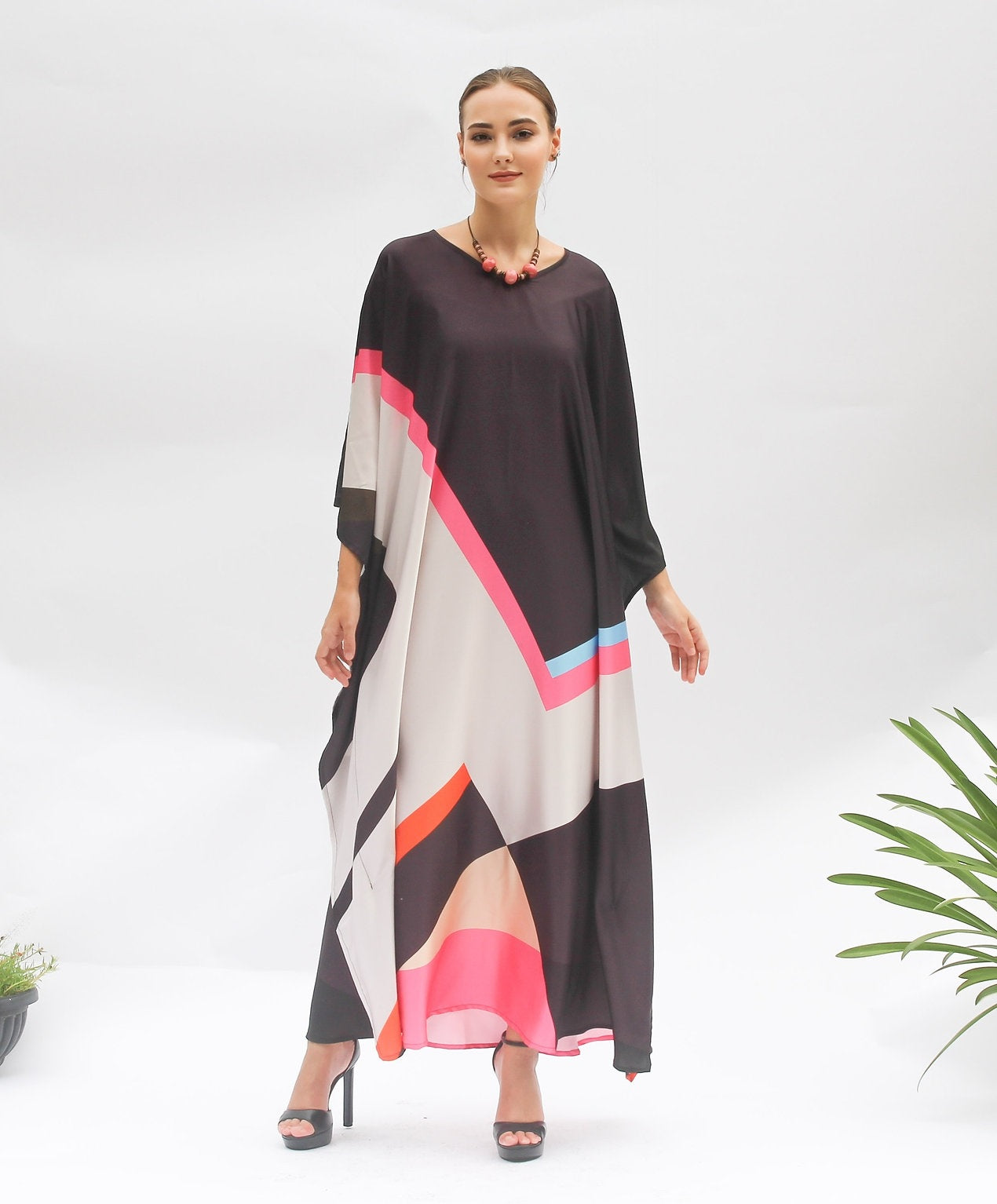 DICE MULTI COLOUR DIGITAL PRINTED LONG KAFTAN