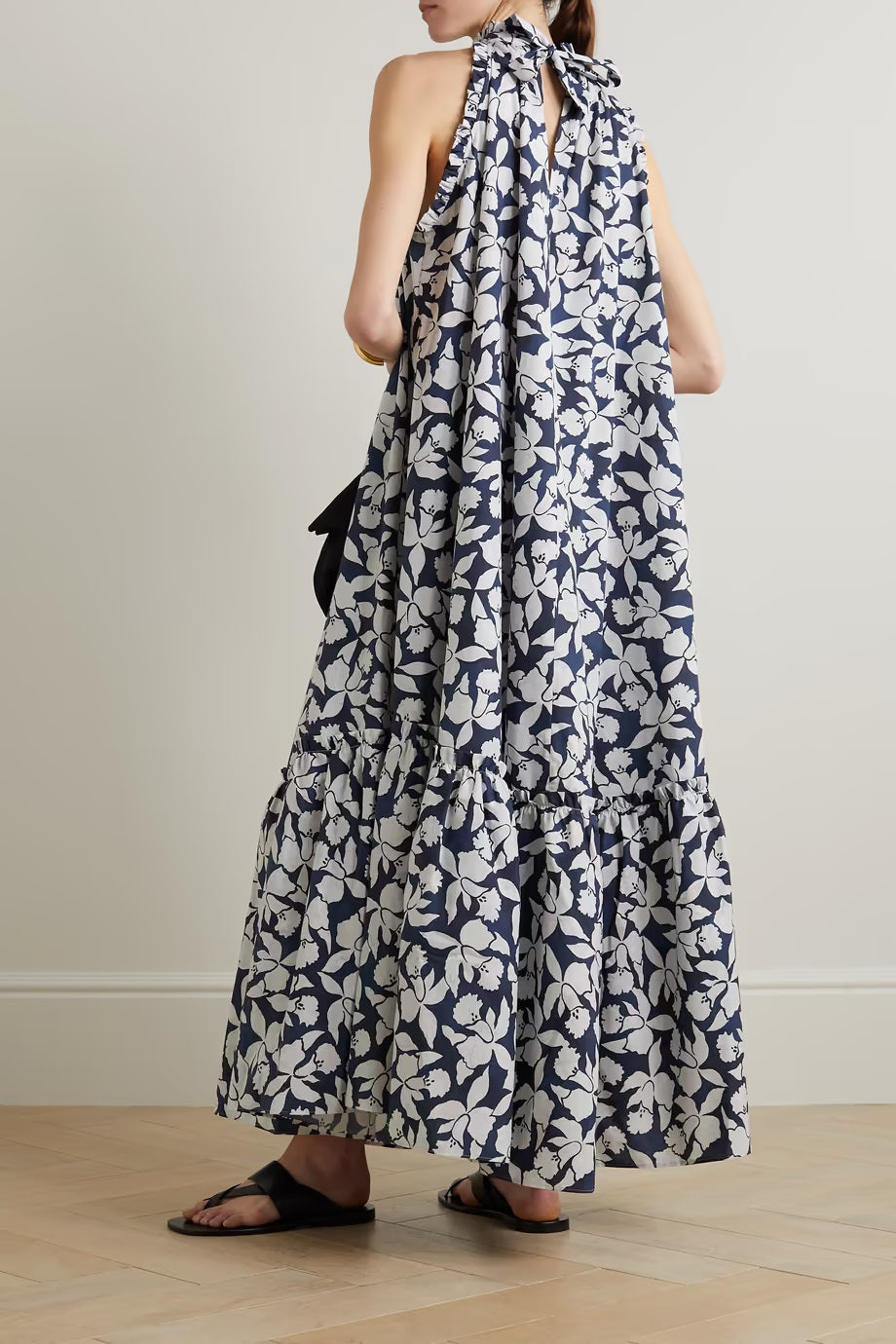 PREMIUM QUALITY RAYON BLEND SOFT FLORAL PRINTED LONG MAXI DRESS WITH FRILLS STYLE STITCH