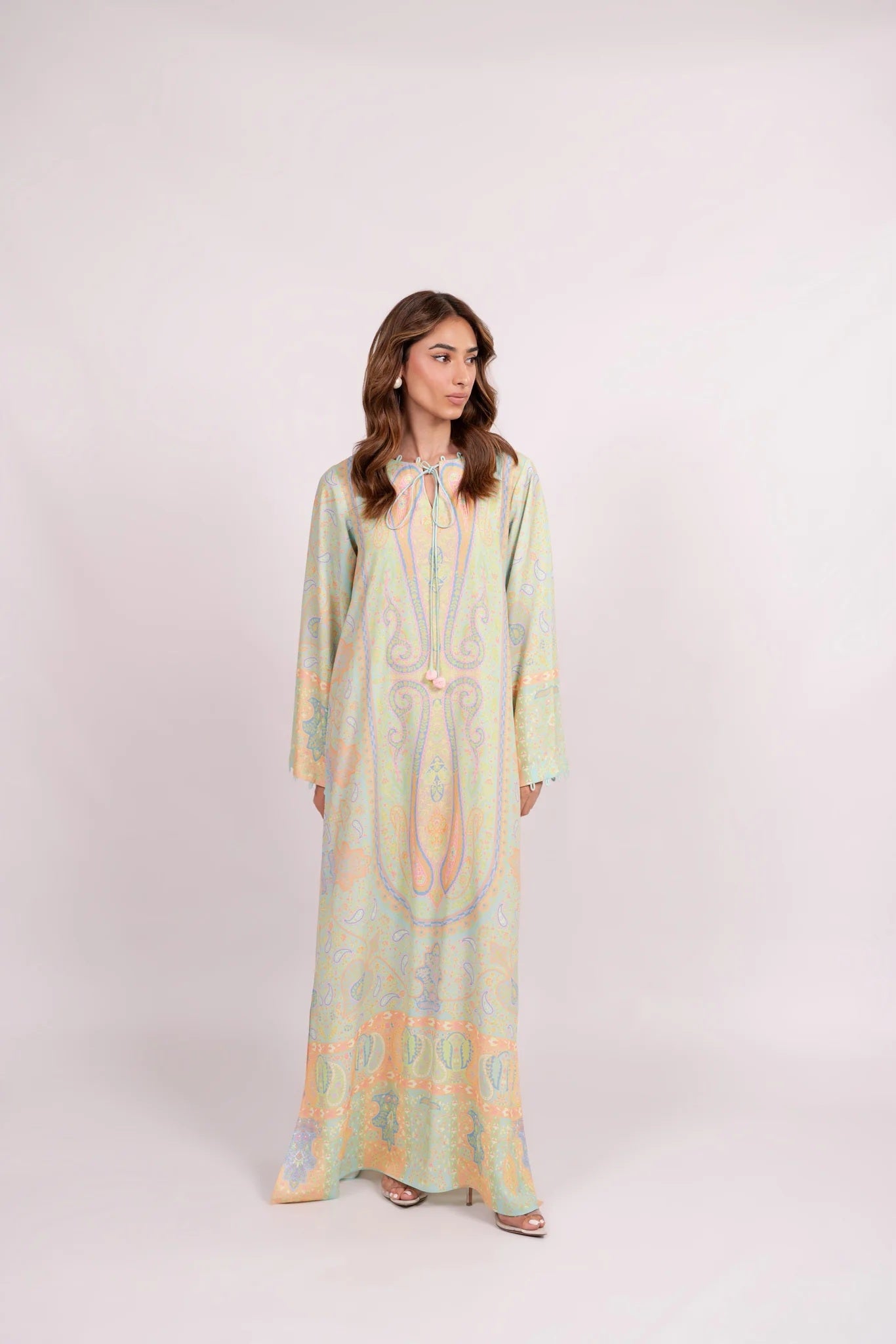 MEADOW GLOW PREMIUM LONG KAFTAN DRESS