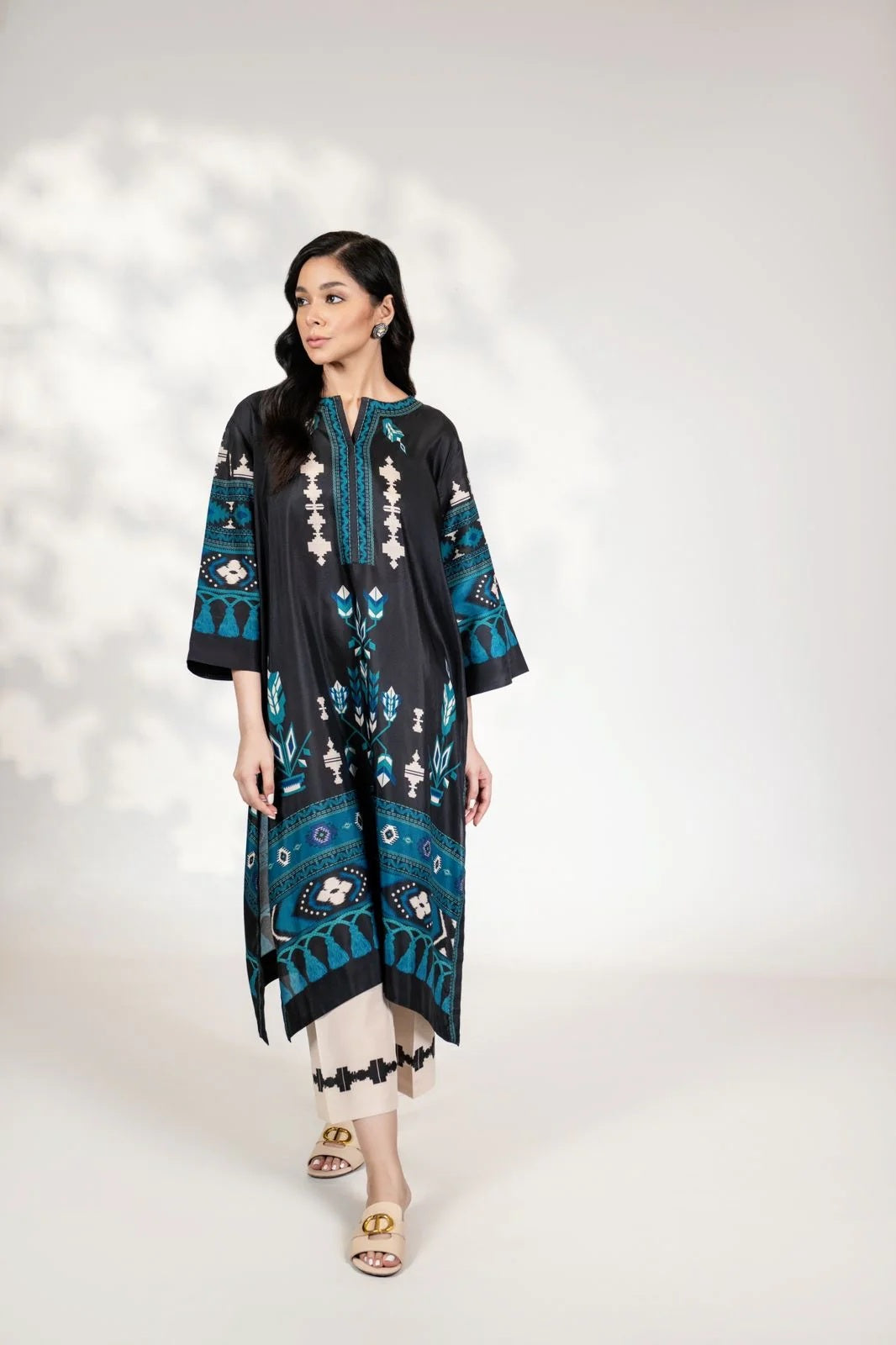 Azure Tassel  Premium Long Top And Pant Set