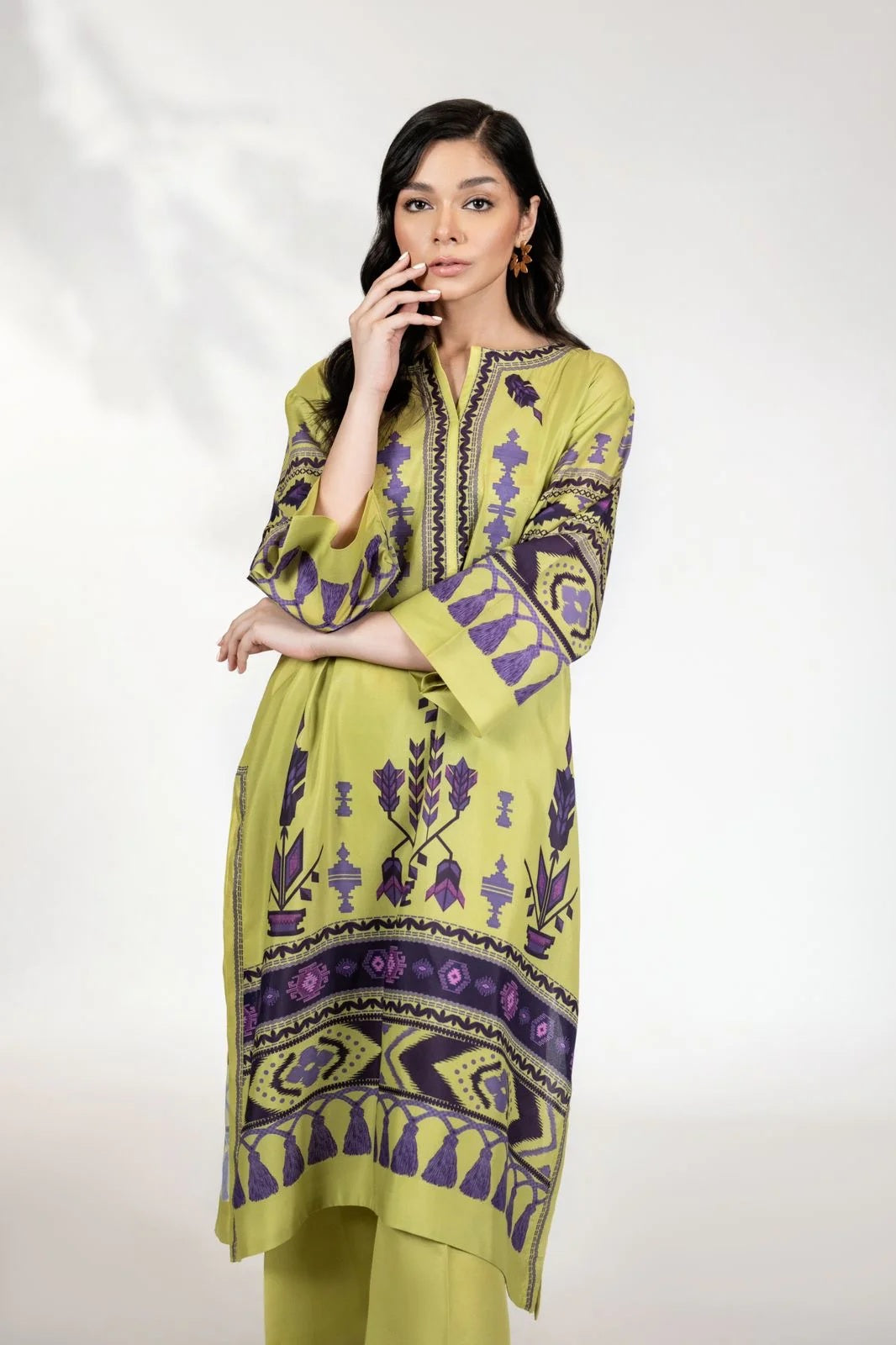 Azure Tassel  Premium Long Top And Pant Set