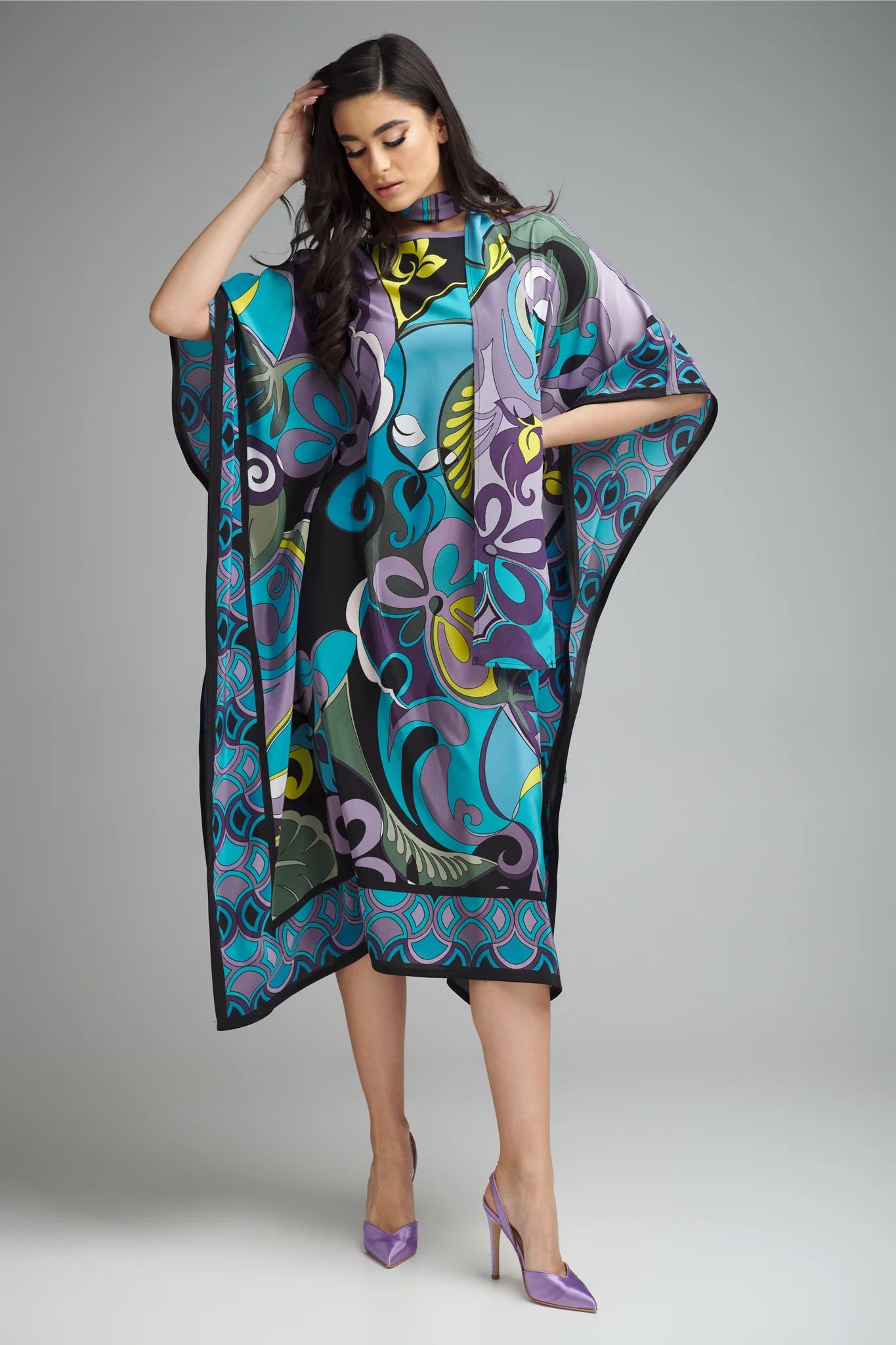 KIMONO GRIP DIAMOND CREPE PANDORA KAFTAN