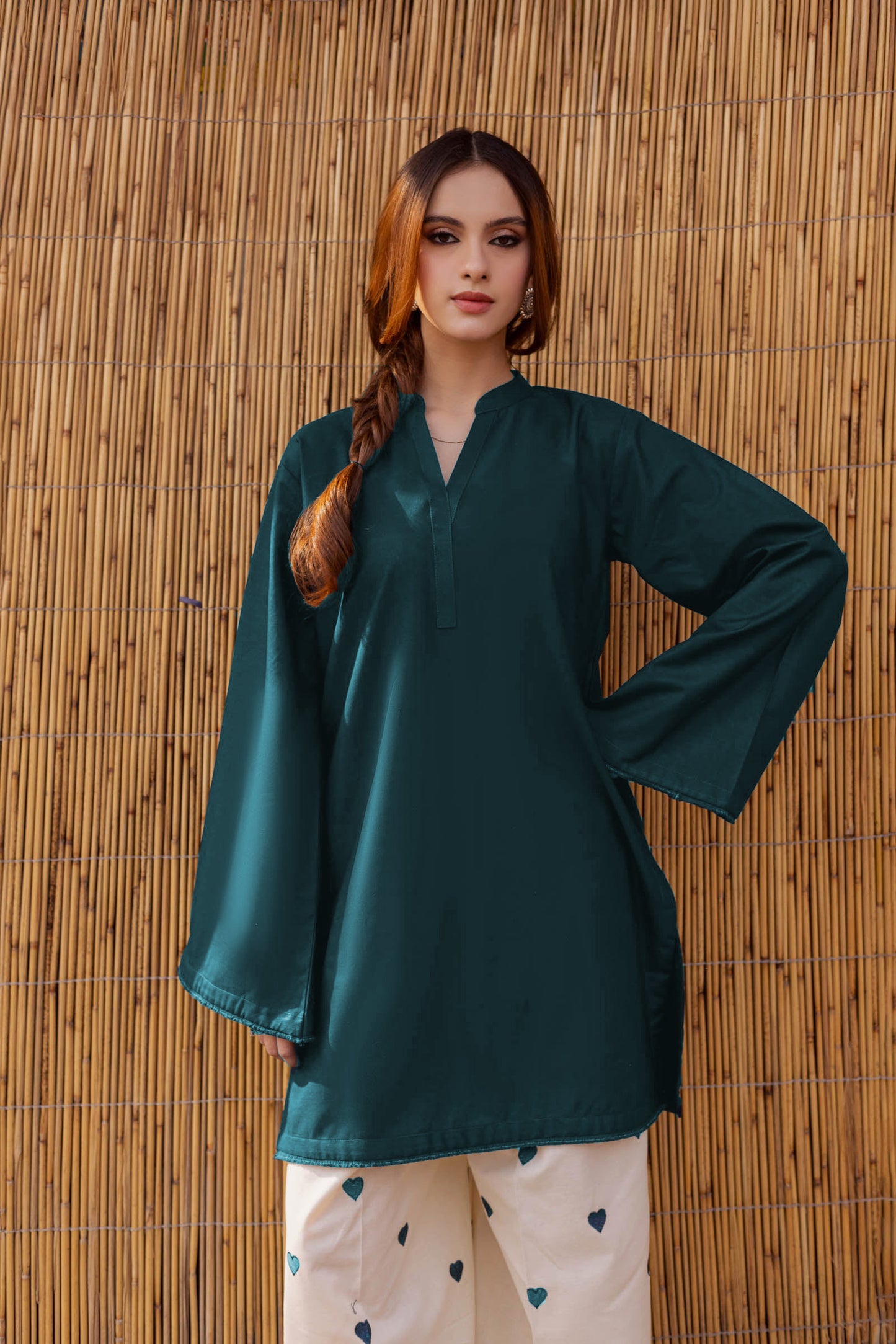 SCARLET BRUSHED LOUNGE TOP AND PANT SET
