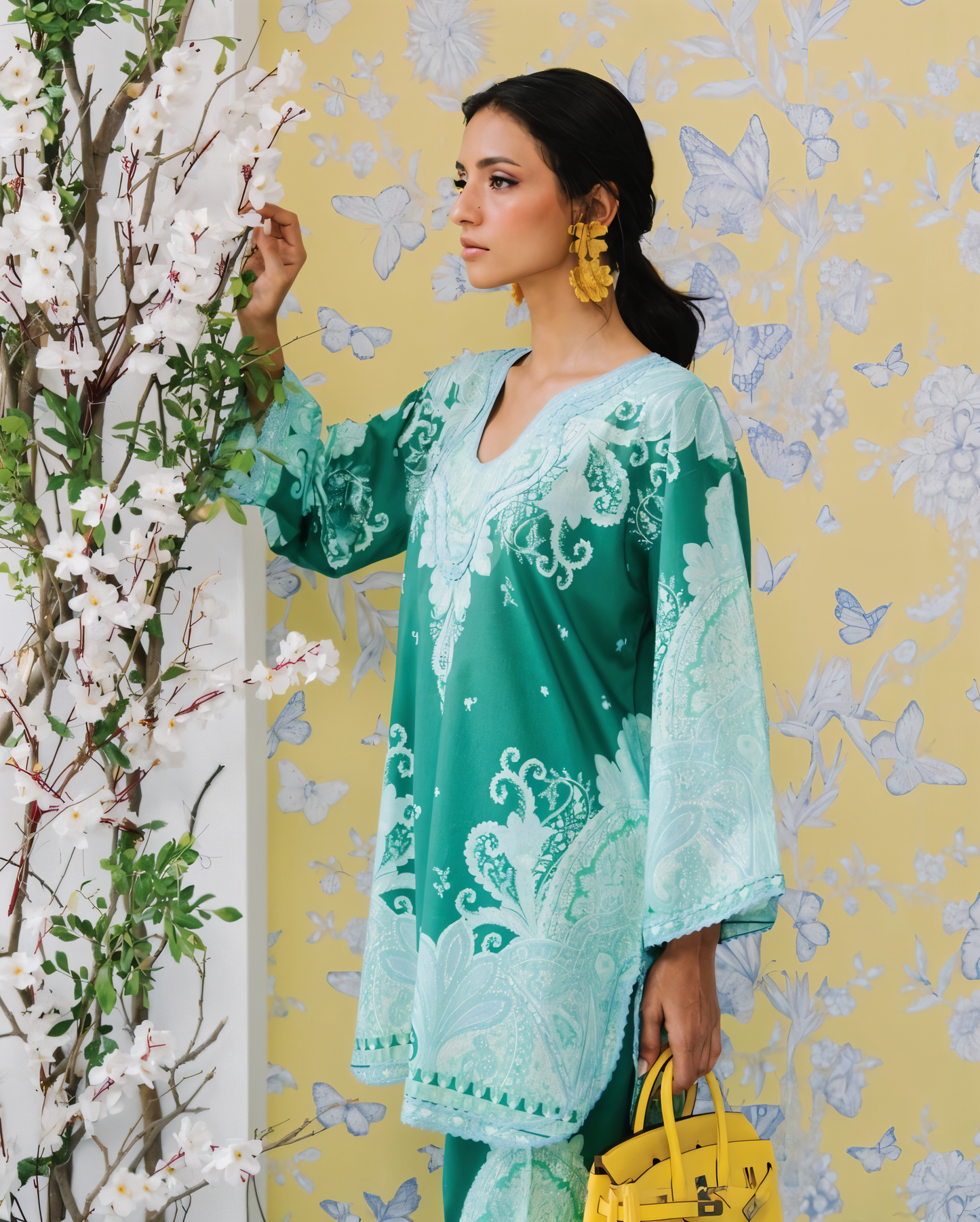 EMARALD & AQUA BAROQUE PREMIUM CO-0RD SET