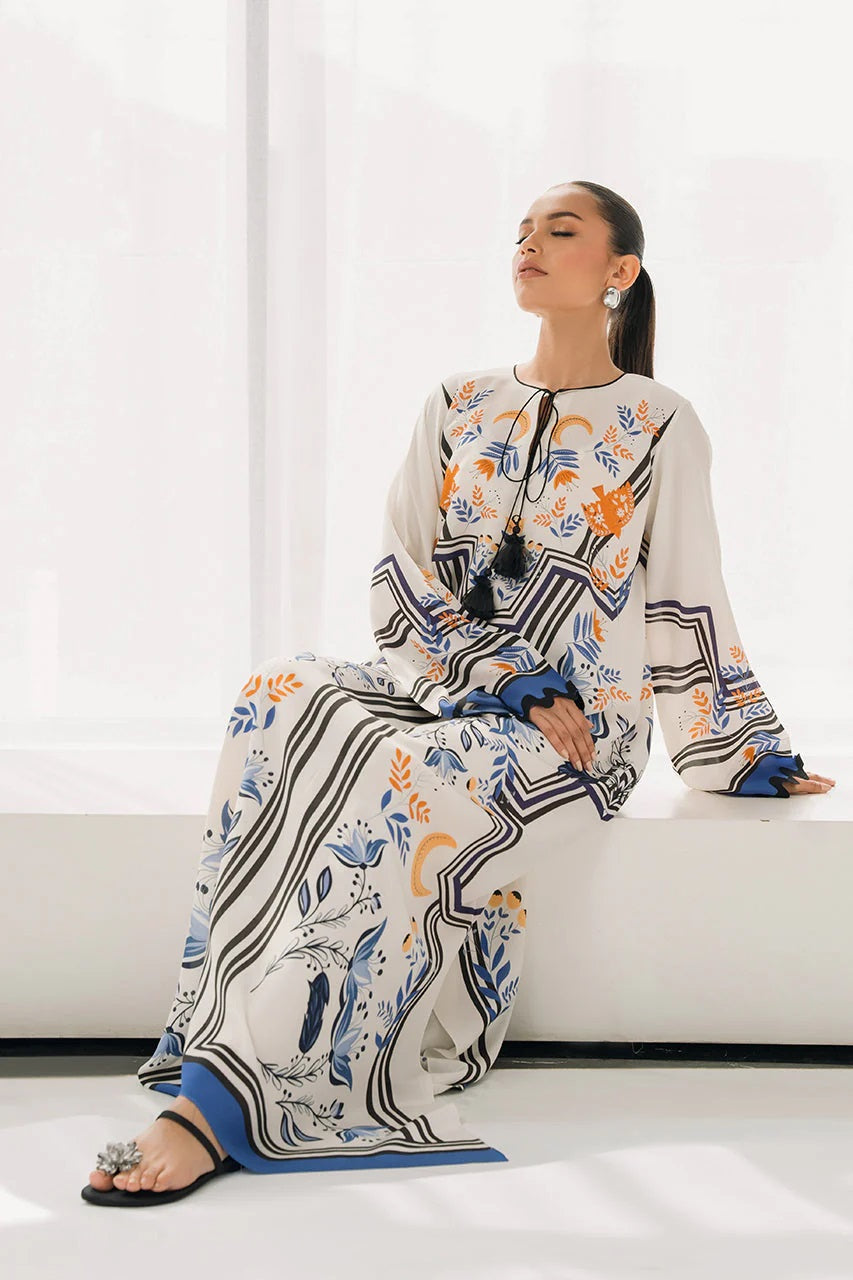 ELEGANT FLORAL EMBELLISHED LONG KAFTAN